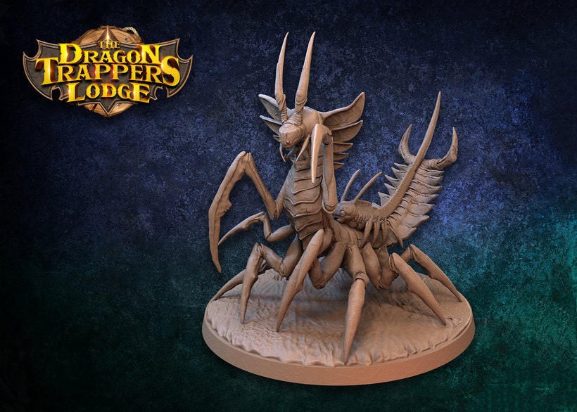 Centipede Miniature | Tabletop RPG Miniature | Dragon Trappers Lodge | Roleplaying 3D Printed Fantasy Mini - 3DPrintDen