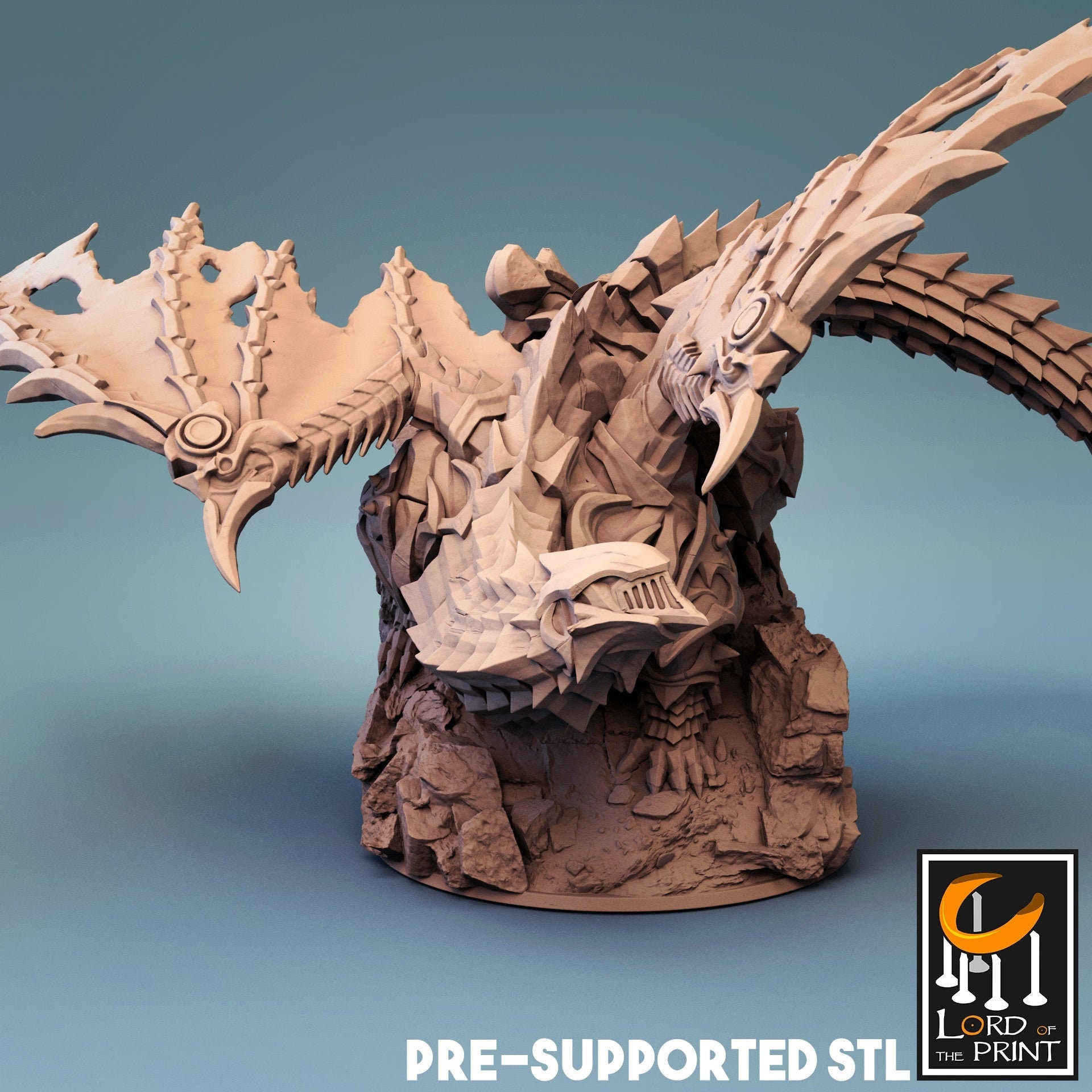 Armored Dragon Miniature | Tabletop RPG Miniature | Rescale Miniature | Roleplaying 3D Printed Fantasy Mini - 3DPrintDen