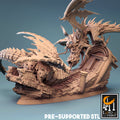 Armored VS Cursed Battle Dragon Miniature | Tabletop RPG Miniature | Rescale Miniature | Roleplaying 3D Printed Fantasy Mini - 3DPrintDen