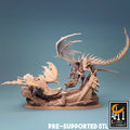 Armored VS Cursed Battle Dragon Miniature | Tabletop RPG Miniature | Rescale Miniature | Roleplaying 3D Printed Fantasy Mini - 3DPrintDen