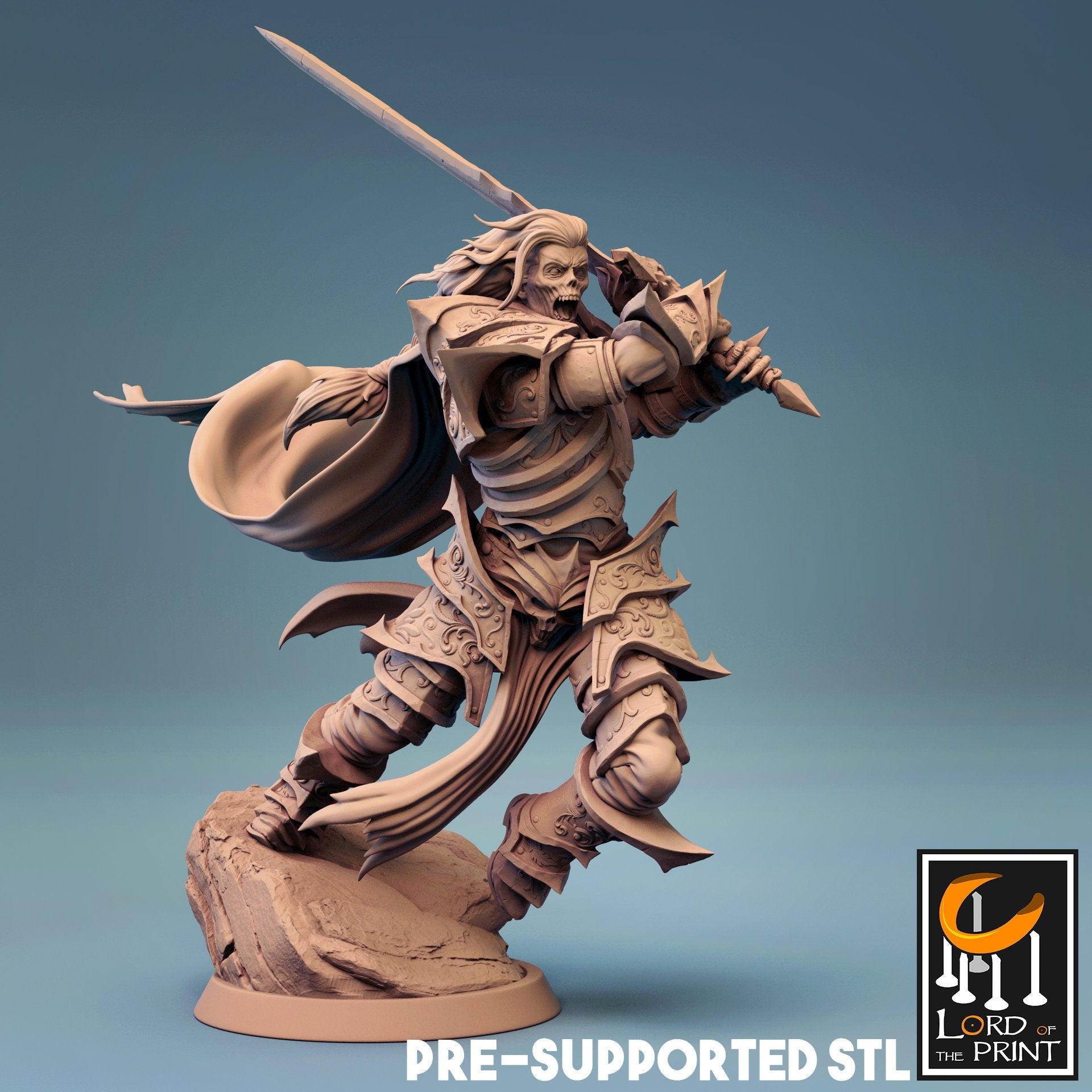 Wight Miniature | Tabletop RPG Miniature | Rescale Miniature | Roleplaying 3D Printed Fantasy Mini - 3DPrintDen