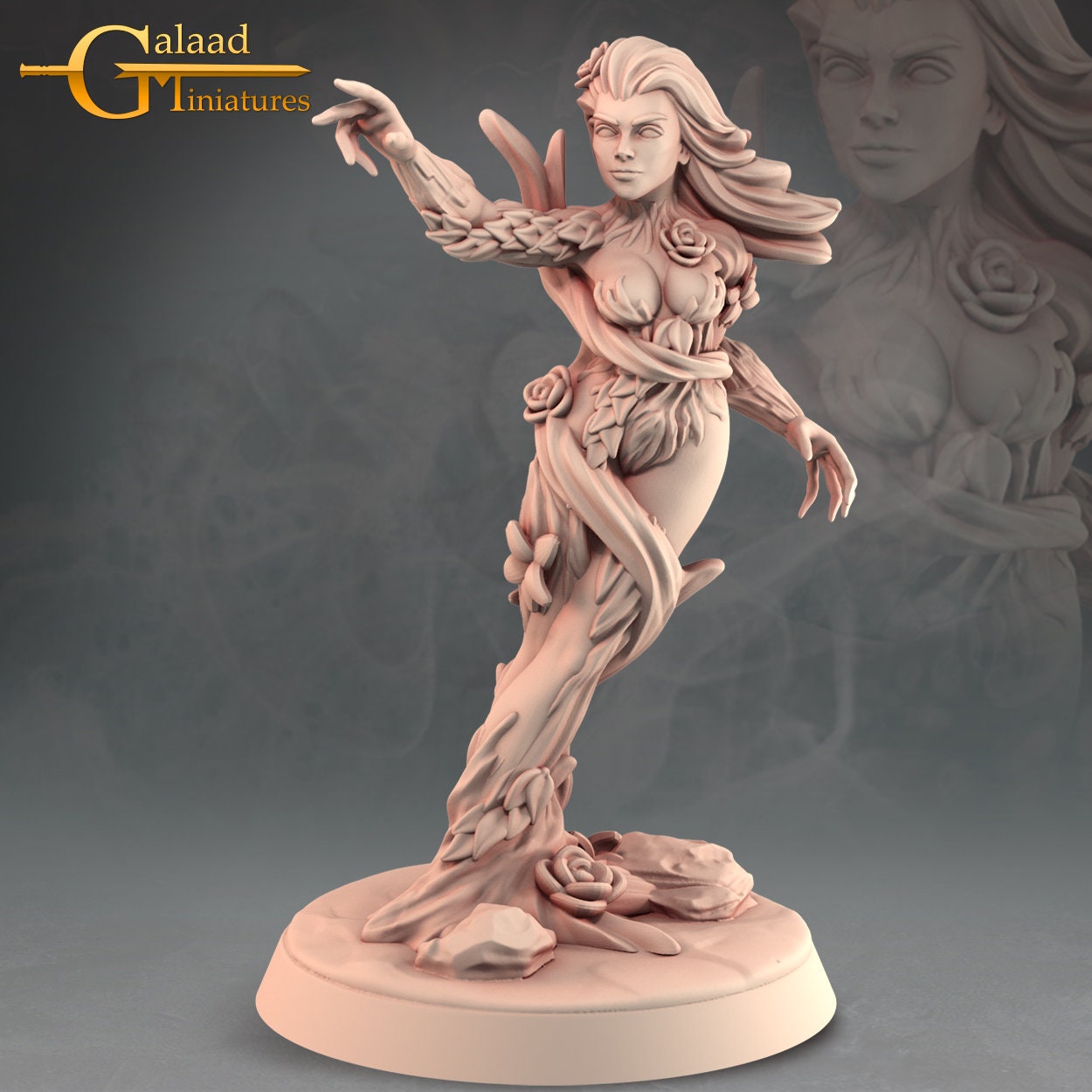 Dryad Miniature | Tabletop RPG Miniature | Galaad Miniatures | Roleplaying 3D Printed Fantasy Mini - 3DPrintDen