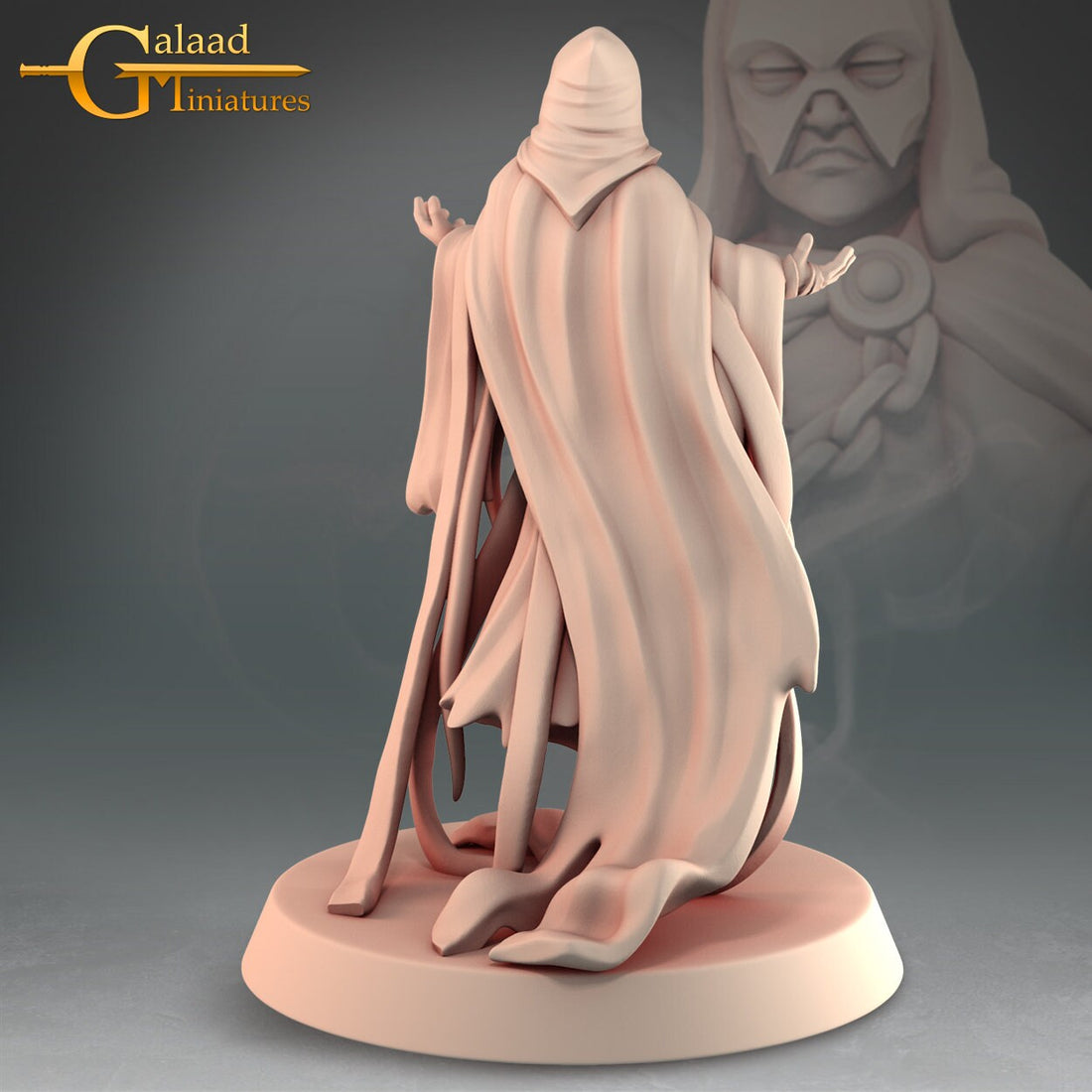 Necromancer Miniature | Tabletop RPG Miniature | Galaad Miniatures | Roleplaying 3D Printed Fantasy Mini - 3DPrintDen