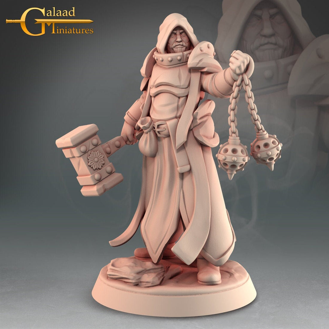 Cleric Miniature | Tabletop RPG Miniature | Galaad Miniatures | Roleplaying 3D Printed Fantasy Mini - 3DPrintDen