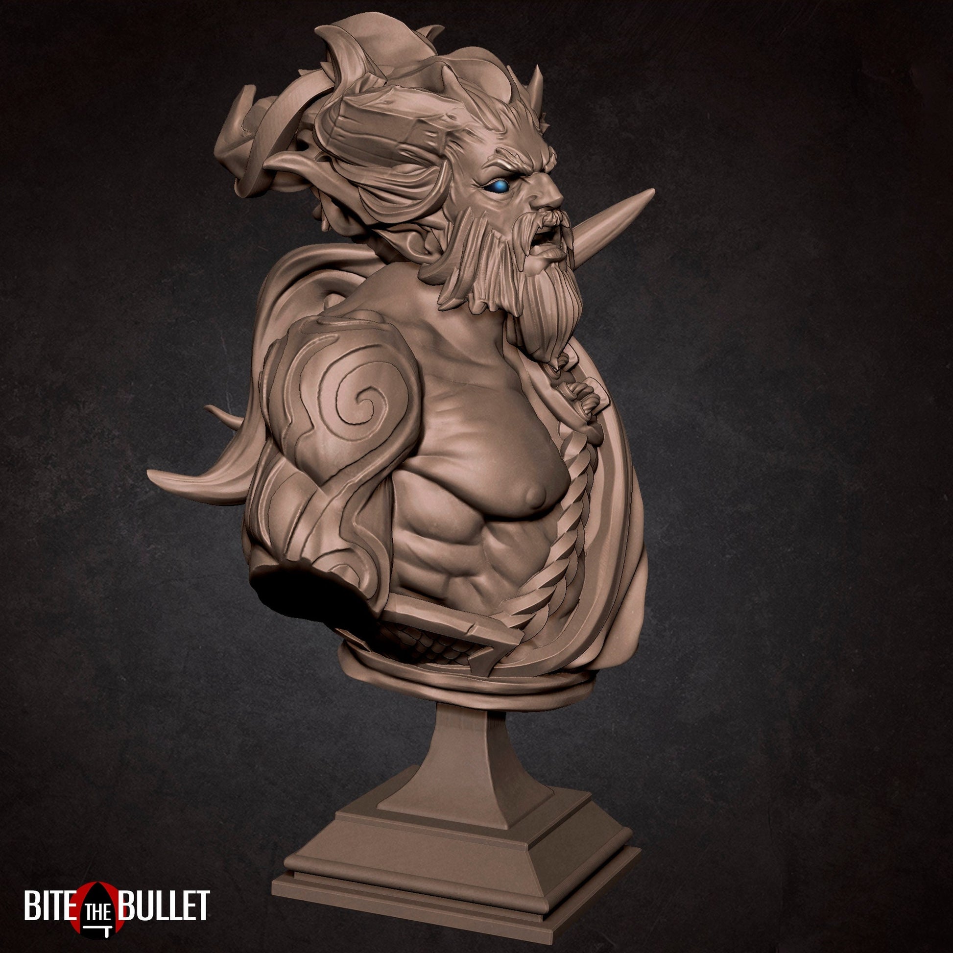 Storm Genasi Bust, Tempest | Tabletop RPG Miniature | Bite the Bullet | Roleplaying 3D Printed Fantasy Mini - 3DPrintDen