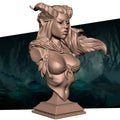 Tiefling Druid Bust, Lysera | Tabletop RPG Miniature | Bite the Bullet | Roleplaying 3D Printed Fantasy Mini - 3DPrintDen