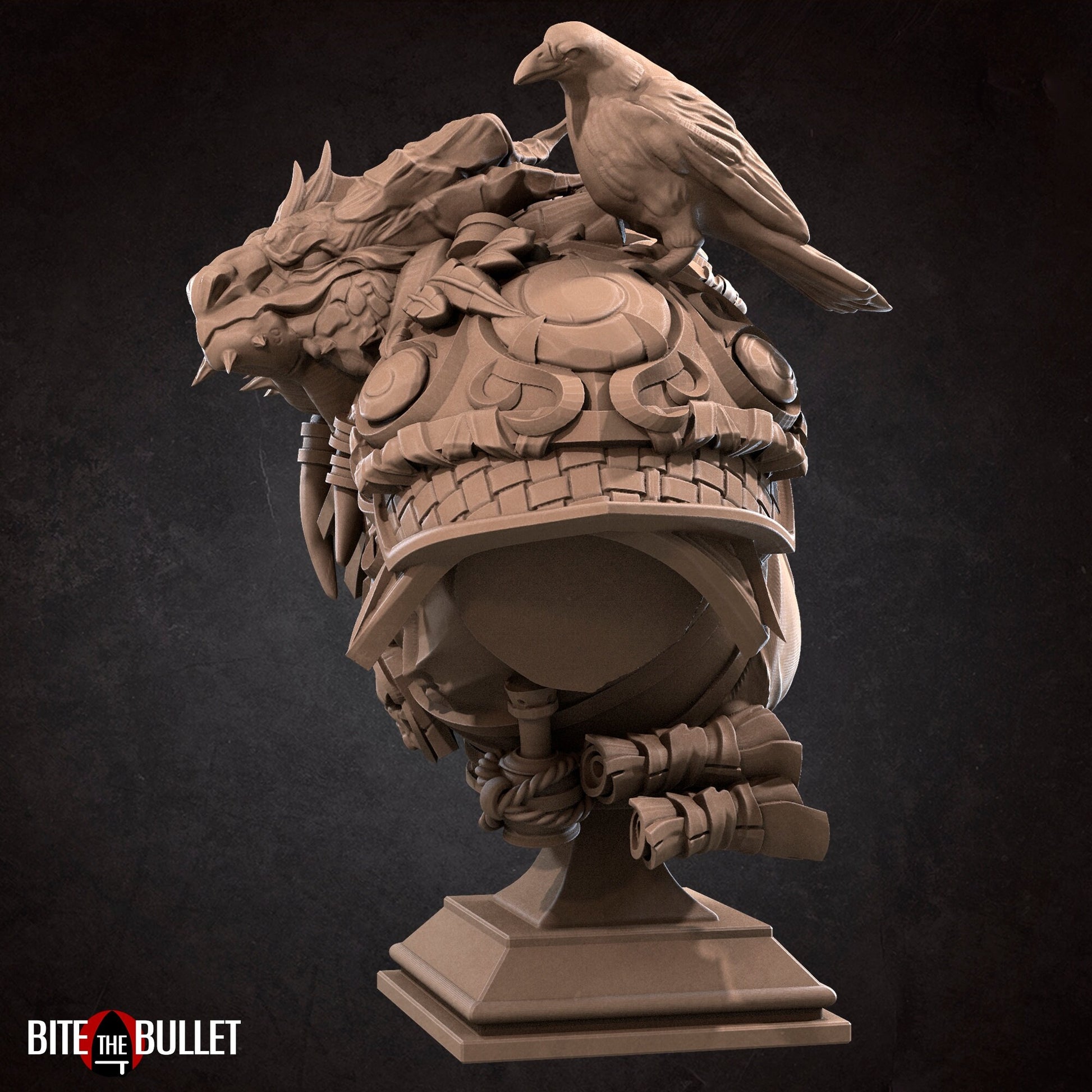 Dragonborn Warlock Bust, Drayax | Tabletop RPG Miniature | Bite the Bullet | Roleplaying 3D Printed Fantasy Mini - 3DPrintDen