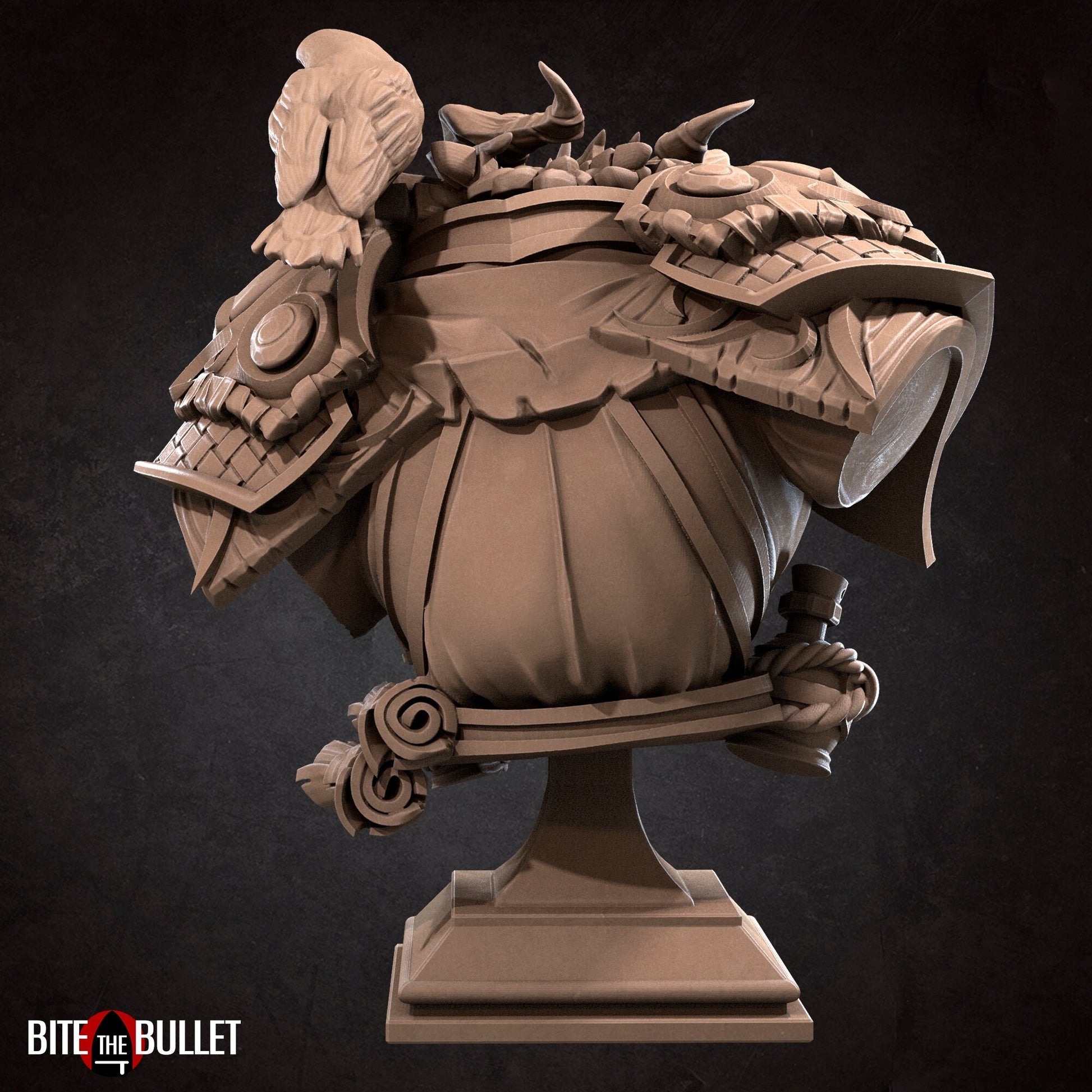 Dragonborn Warlock Bust, Drayax | Tabletop RPG Miniature | Bite the Bullet | Roleplaying 3D Printed Fantasy Mini - 3DPrintDen