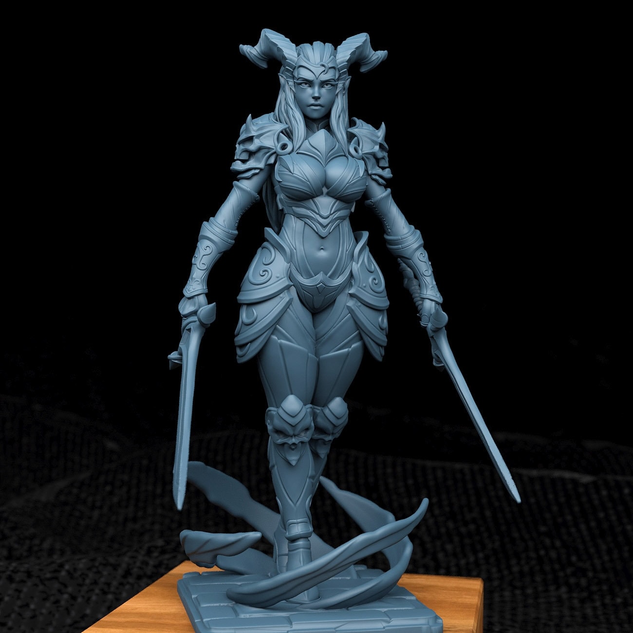 Demon Hunter Miniature | Tabletop RPG Miniature | Creature Armory | Roleplaying 3D Printed Fantasy Mini - 3DPrintDen