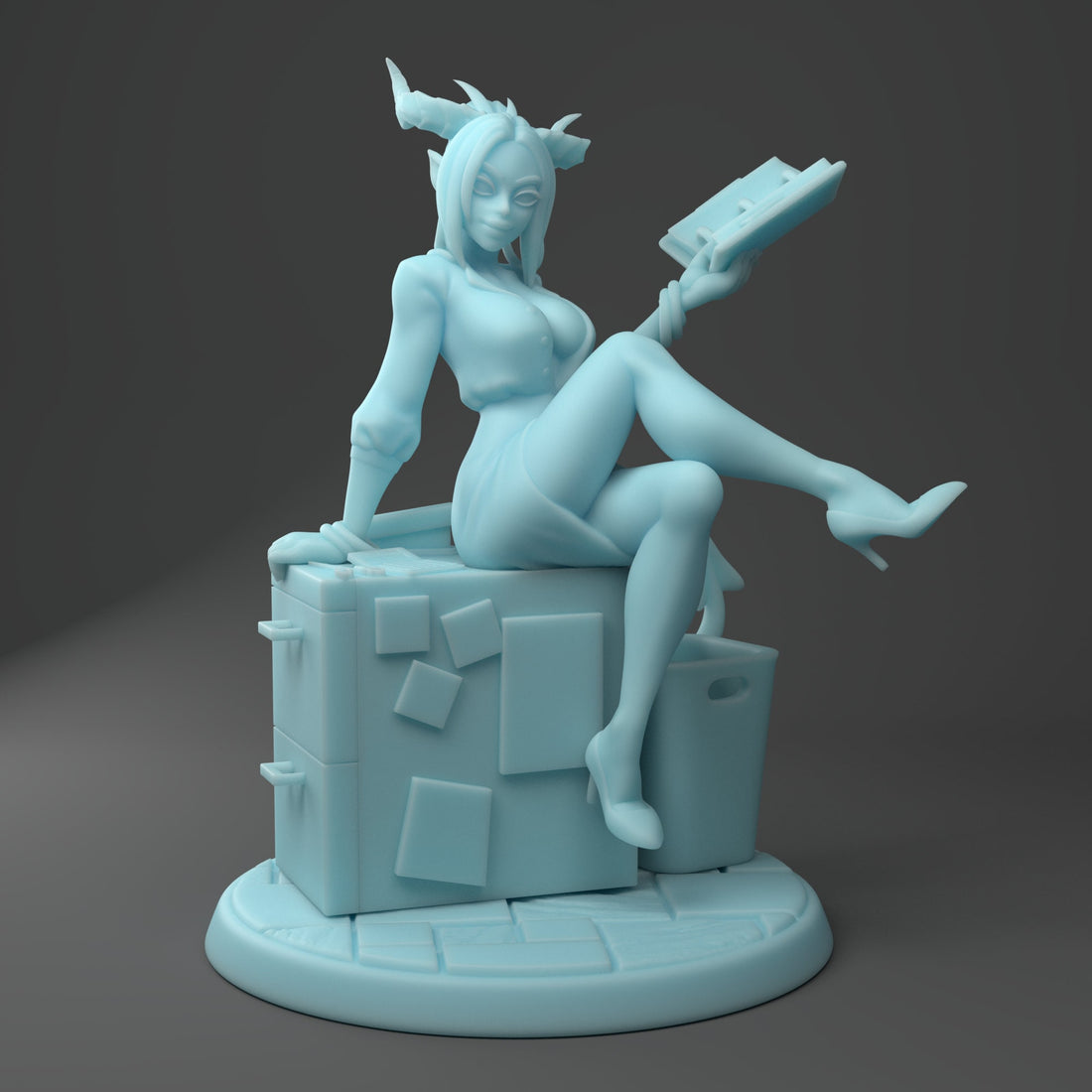 Female Succubus Teacher Miniature, Stacy | Twin Goddess Miniatures | Tabletop RPG Miniature | Roleplaying 3D Printed Fantasy Mini - 3DPrintDen