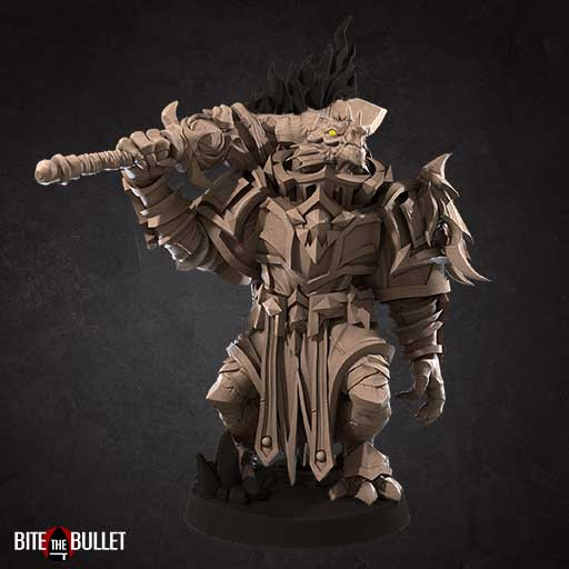 Dragonborn Paladin Miniature, Balzatar | Tabletop RPG Miniature | Bite the Bullet | Roleplaying 3D Printed Fantasy Mini - 3DPrintDen