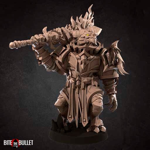 Dragonborn Paladin Miniature, Balzatar | Tabletop RPG Miniature | Bite the Bullet | Roleplaying 3D Printed Fantasy Mini - 3DPrintDen