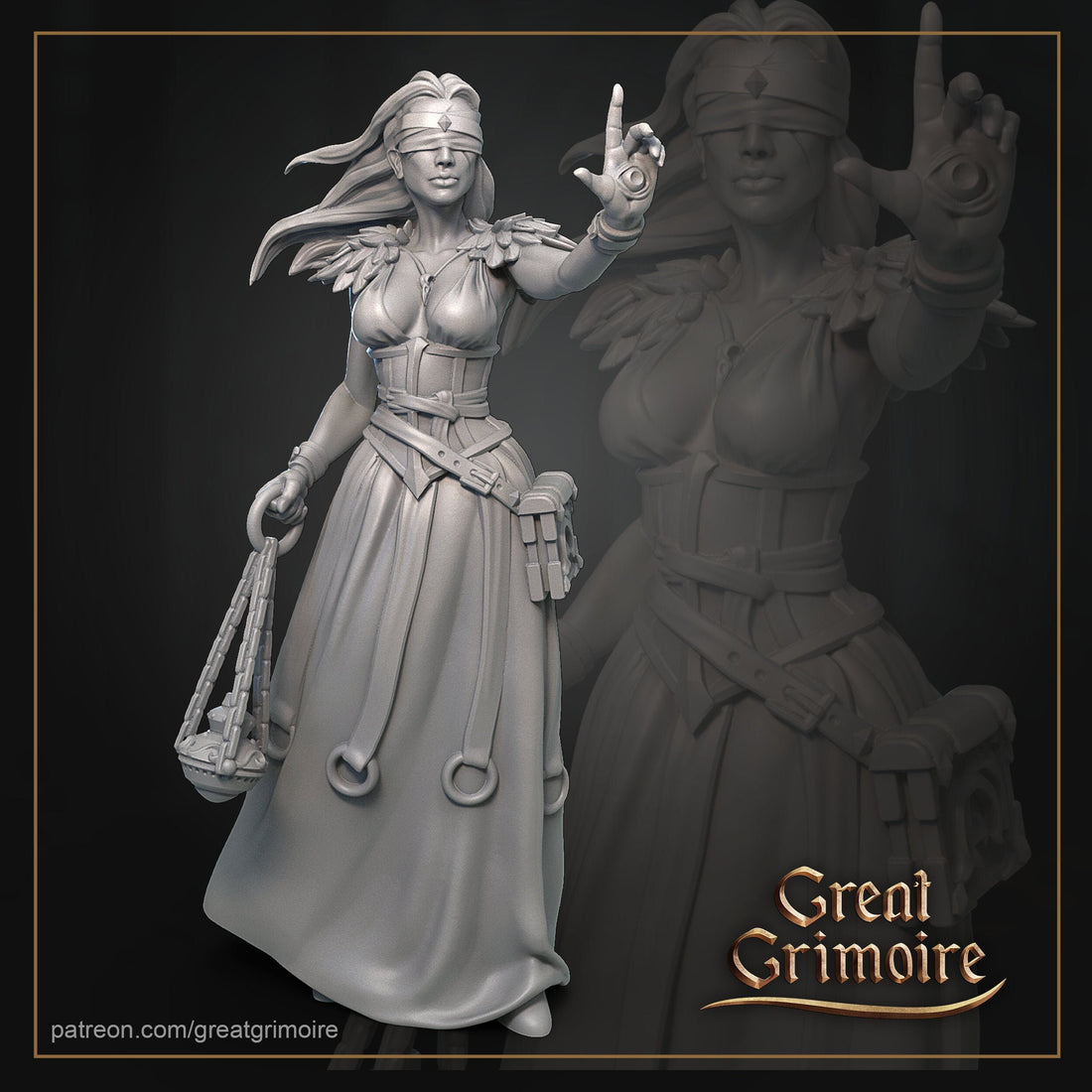 Eyeless Watcher Miniature, Cassandra | Tabletop RPG Miniature | Great Grimoire | Roleplaying 3D Printed Fantasy Mini - 3DPrintDen