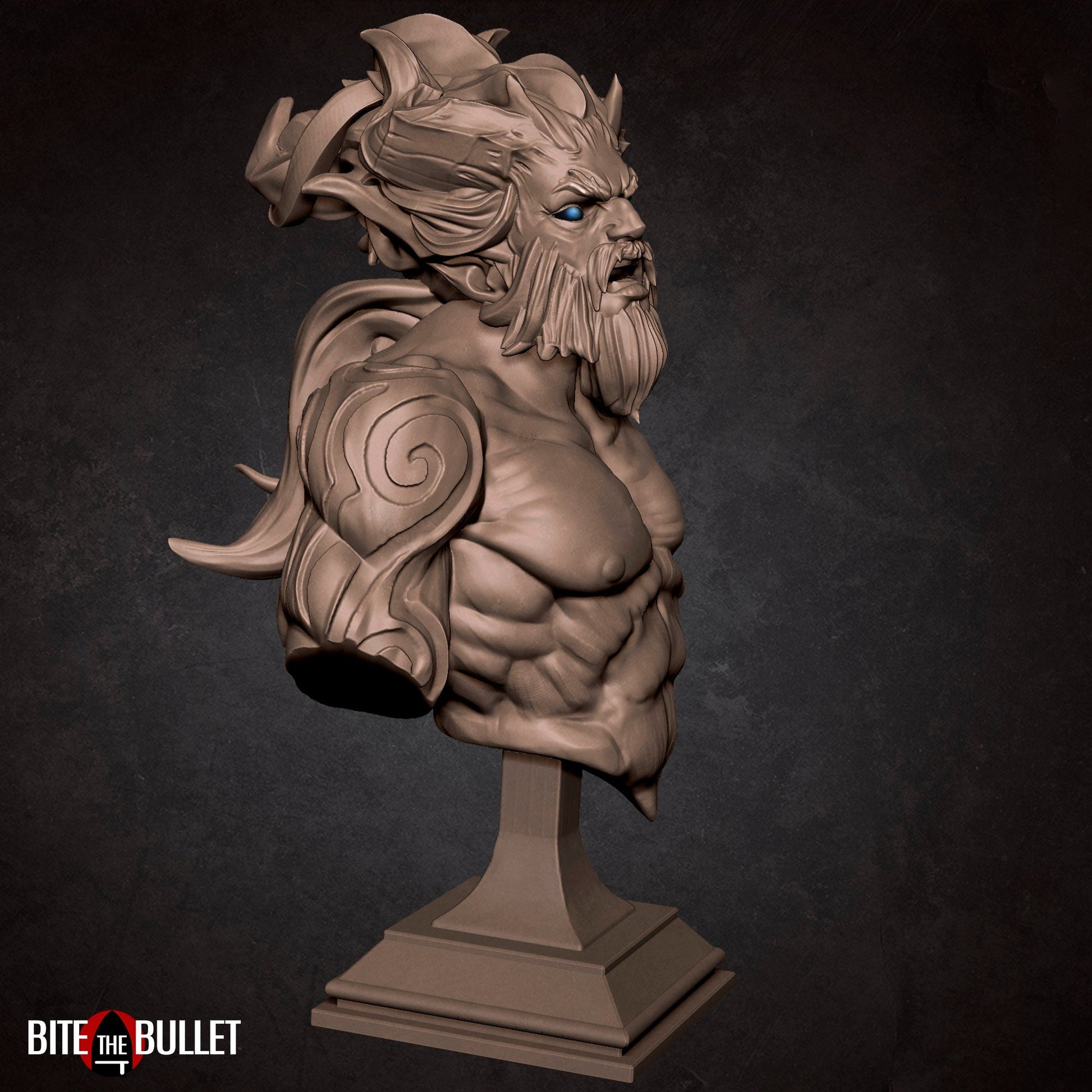 Storm Genasi Bust, Tempest | Tabletop RPG Miniature | Bite the Bullet | Roleplaying 3D Printed Fantasy Mini - 3DPrintDen