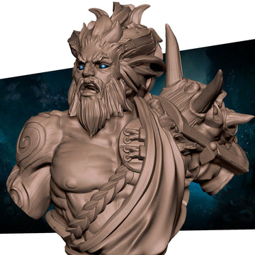 Storm Genasi Bust, Tempest | Tabletop RPG Miniature | Bite the Bullet | Roleplaying 3D Printed Fantasy Mini - 3DPrintDen