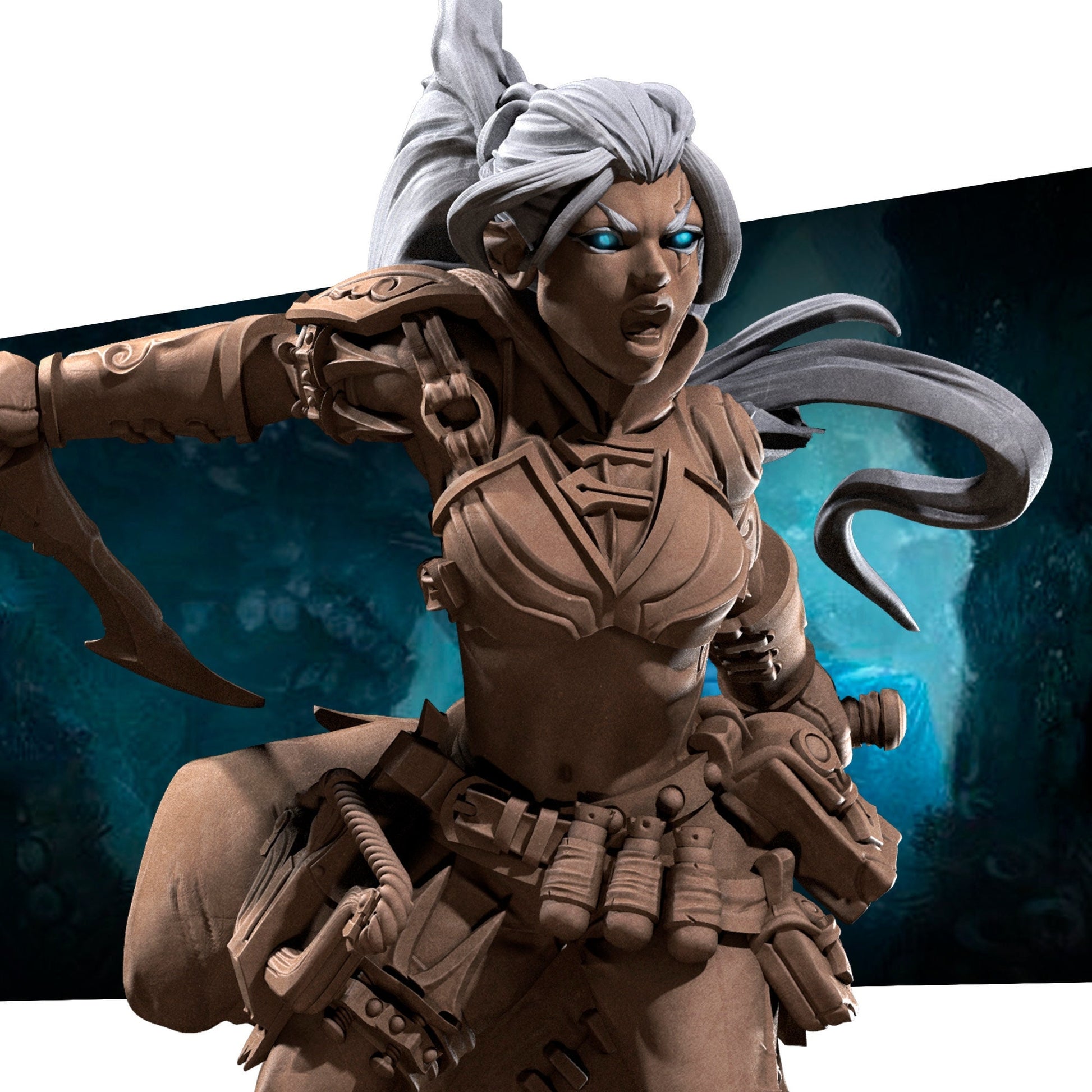 Air Genasi Ranger Miniature | Tabletop RPG Miniature | Bite the Bullet | Roleplaying 3D Printed Fantasy Mini - 3DPrintDen