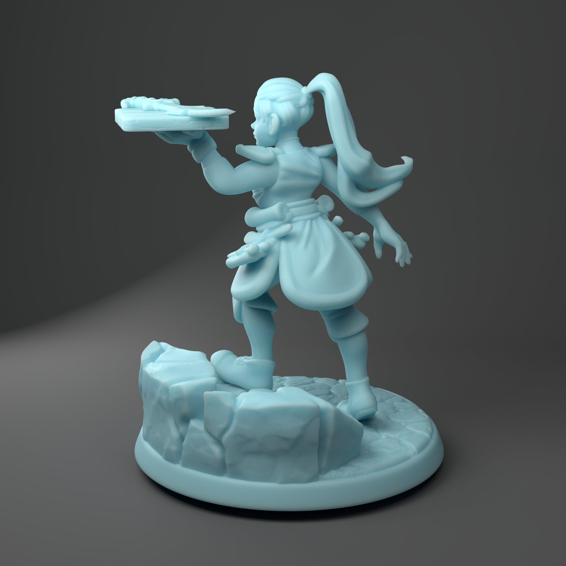 Female Halfling Merchant Miniature, Pip | Twin Goddess Miniatures | Tabletop RPG Miniature | Roleplaying 3D Printed Fantasy Mini - 3DPrintDen