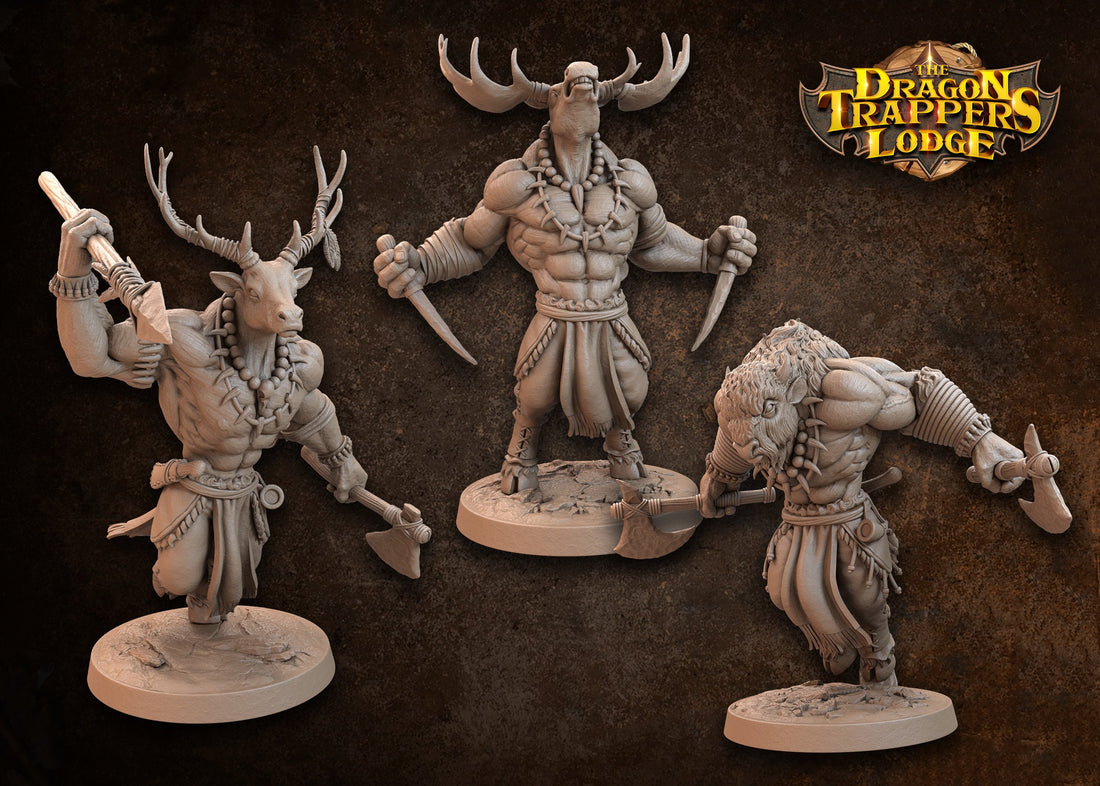 Minotaur Miniature | Tabletop RPG Miniature | Dragon Trappers Lodge | Roleplaying 3D Printed Fantasy Mini - 3DPrintDen