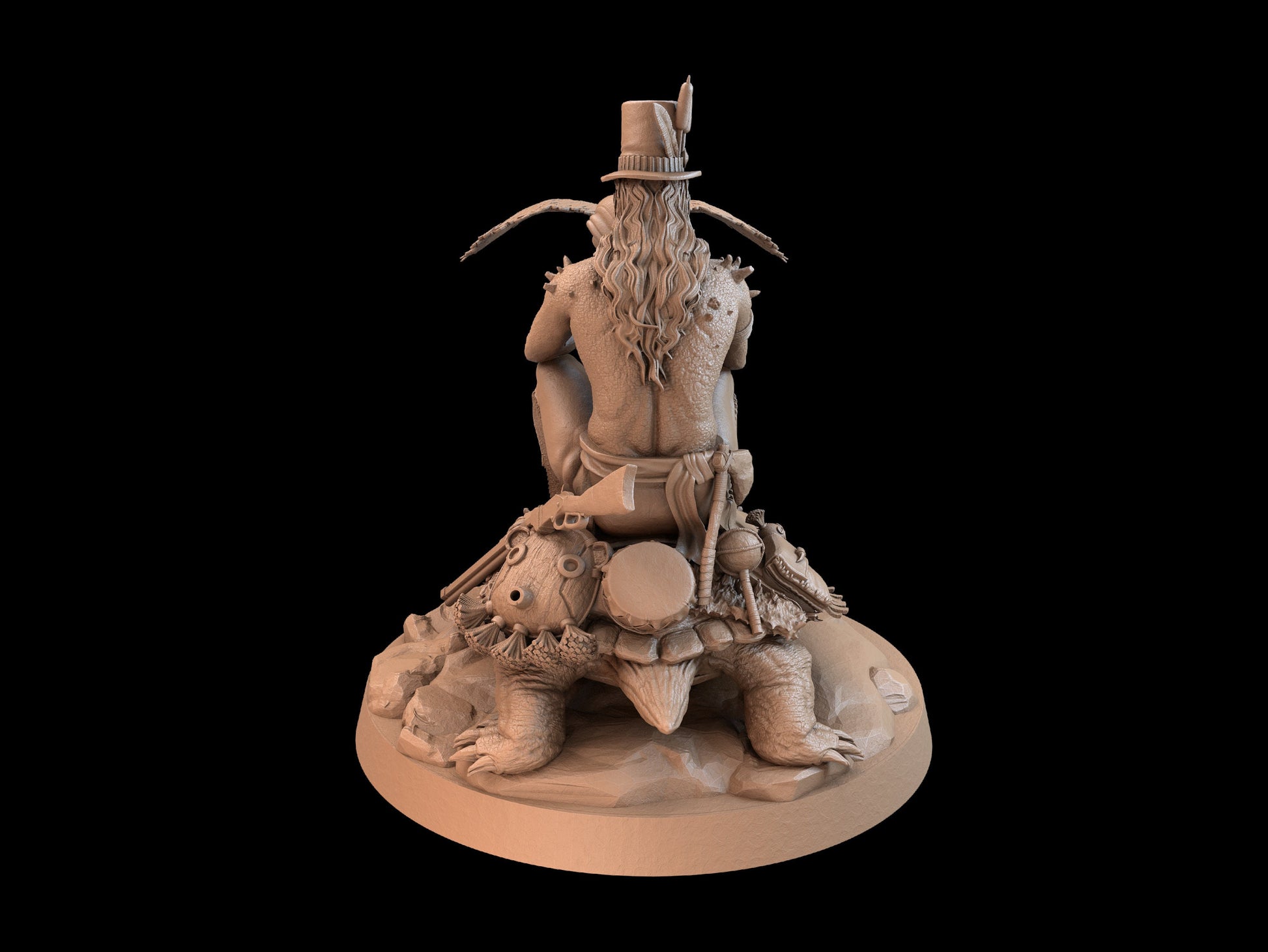 Man and Turtle Miniature | Tabletop RPG Miniature | Dragon Trappers Lodge | Roleplaying 3D Printed Fantasy Mini - 3DPrintDen