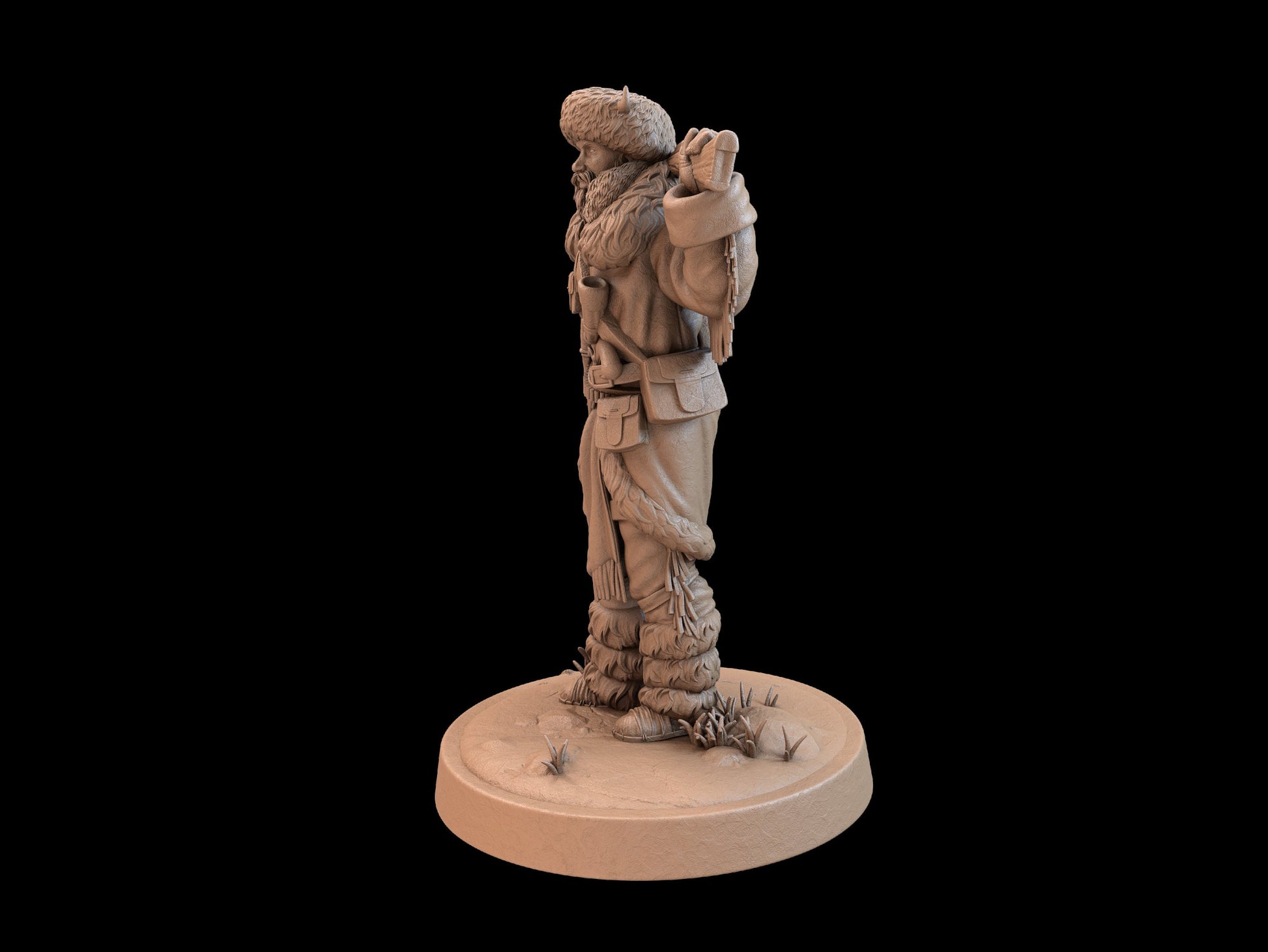 Mountain Man Miniature | Tabletop RPG Miniature | Dragon Trappers Lodge | Roleplaying 3D Printed Fantasy Mini - 3DPrintDen