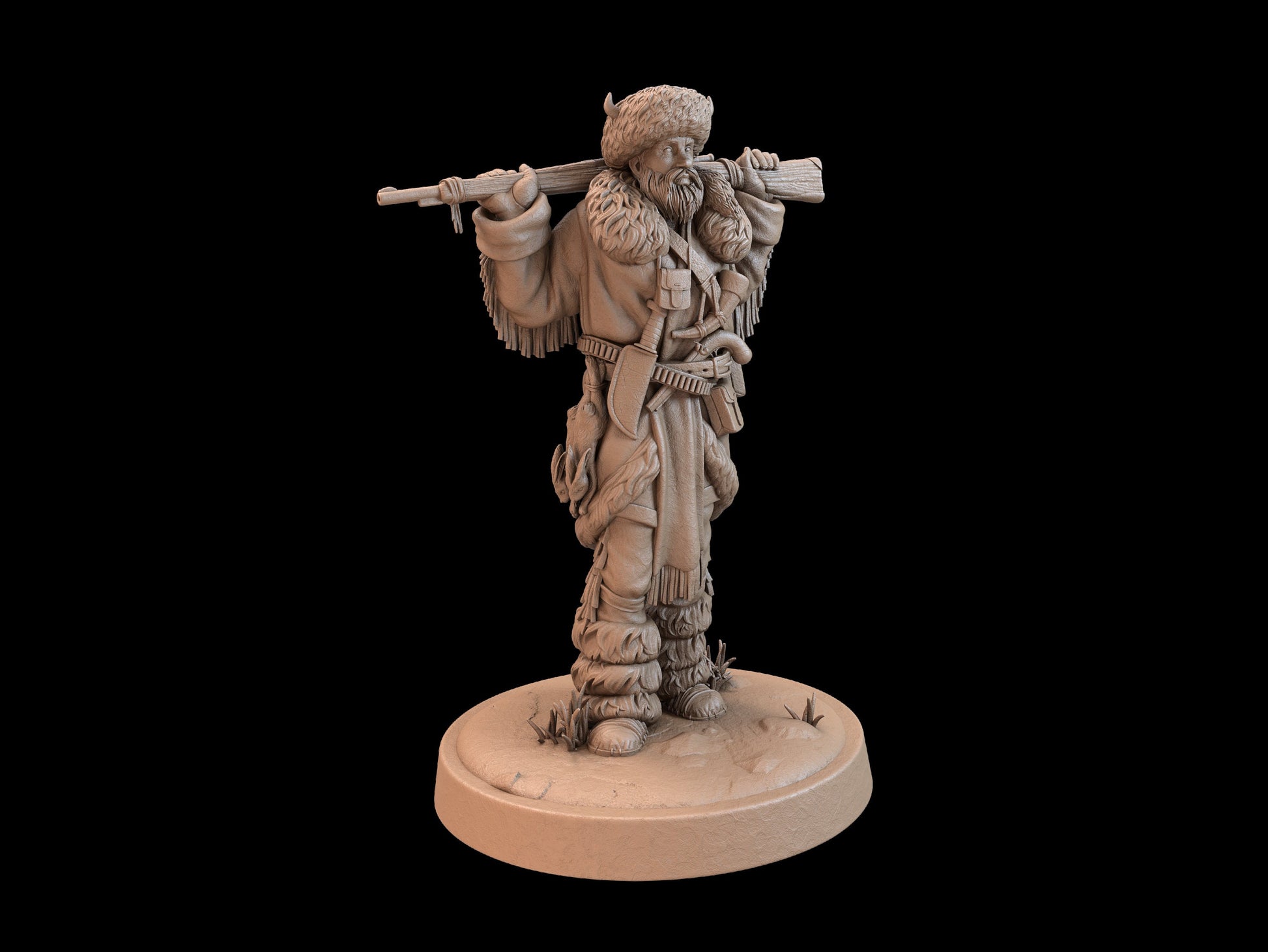 Mountain Man Miniature | Tabletop RPG Miniature | Dragon Trappers Lodge | Roleplaying 3D Printed Fantasy Mini - 3DPrintDen