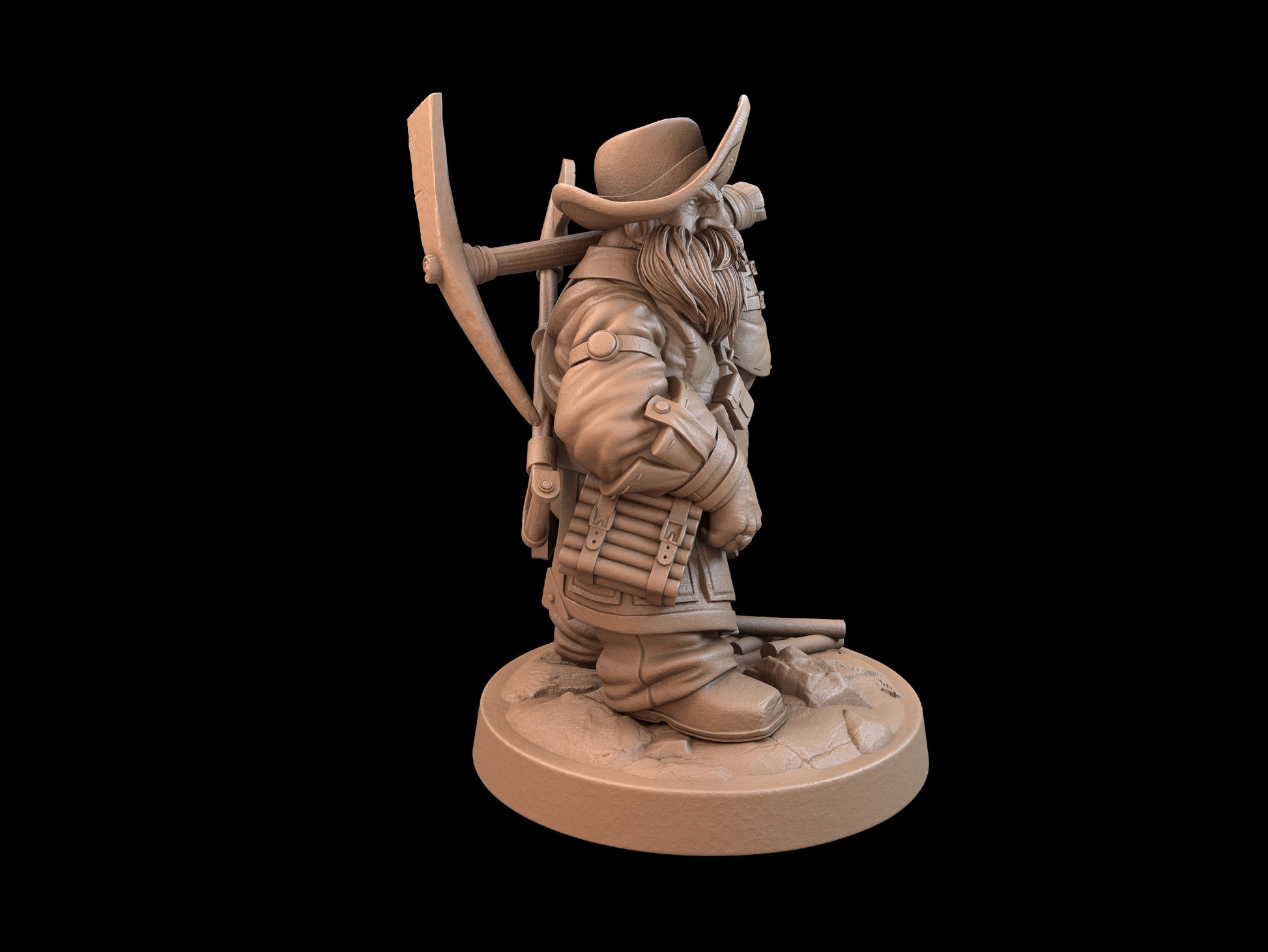 Dwarf Miner Miniature | Tabletop RPG Miniature | Dragon Trappers Lodge | Roleplaying 3D Printed Fantasy Mini - 3DPrintDen