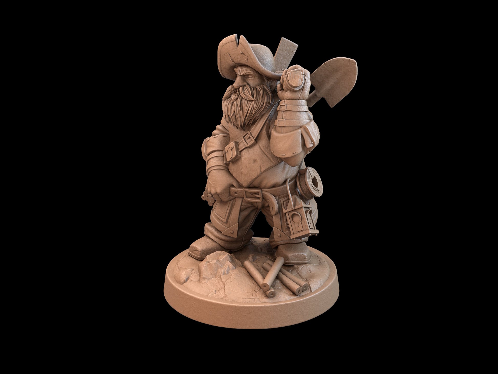 Dwarf Miner Miniature | Tabletop RPG Miniature | Dragon Trappers Lodge | Roleplaying 3D Printed Fantasy Mini - 3DPrintDen