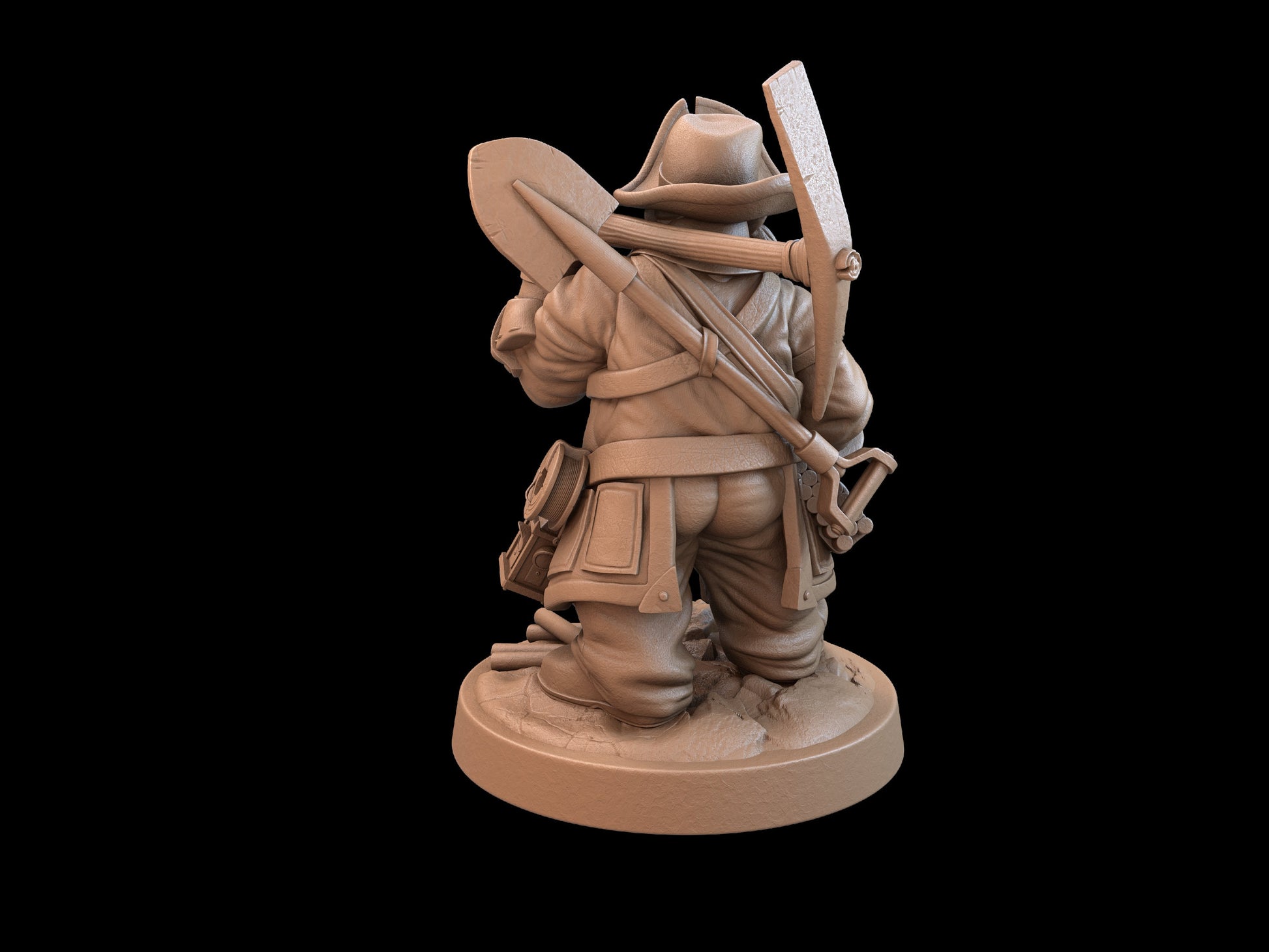 Dwarf Miner Miniature | Tabletop RPG Miniature | Dragon Trappers Lodge | Roleplaying 3D Printed Fantasy Mini - 3DPrintDen