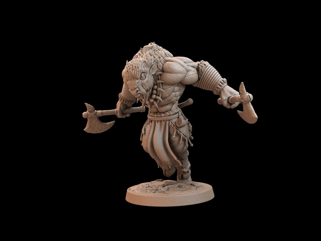 Minotaur Miniature | Tabletop RPG Miniature | Dragon Trappers Lodge | Roleplaying 3D Printed Fantasy Mini - 3DPrintDen