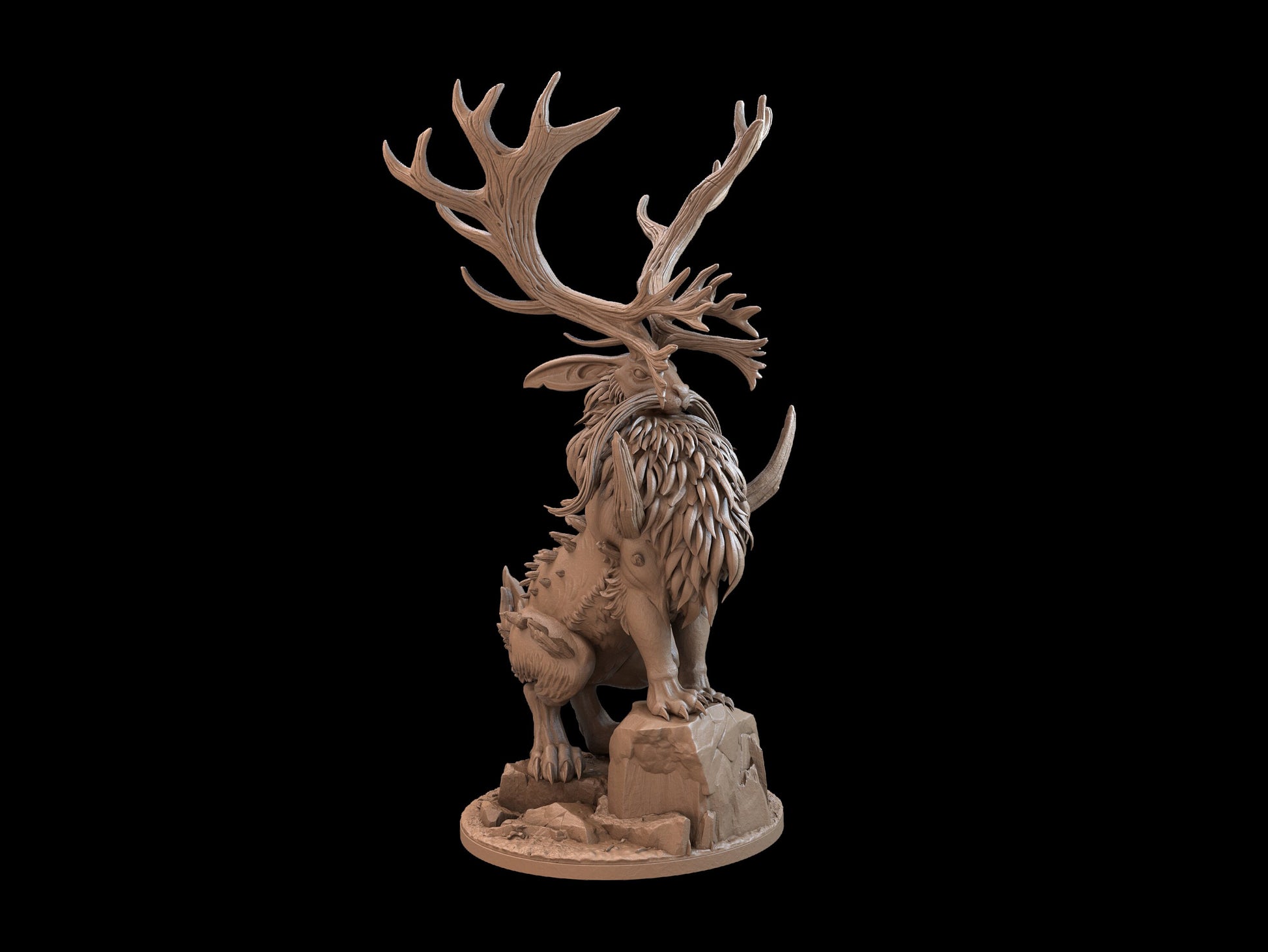 Jackalope King Miniature | Tabletop RPG Miniature | Dragon Trappers Lodge | Roleplaying 3D Printed Fantasy Mini - 3DPrintDen