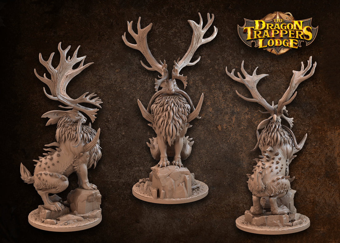 Jackalope King Miniature | Tabletop RPG Miniature | Dragon Trappers Lodge | Roleplaying 3D Printed Fantasy Mini - 3DPrintDen