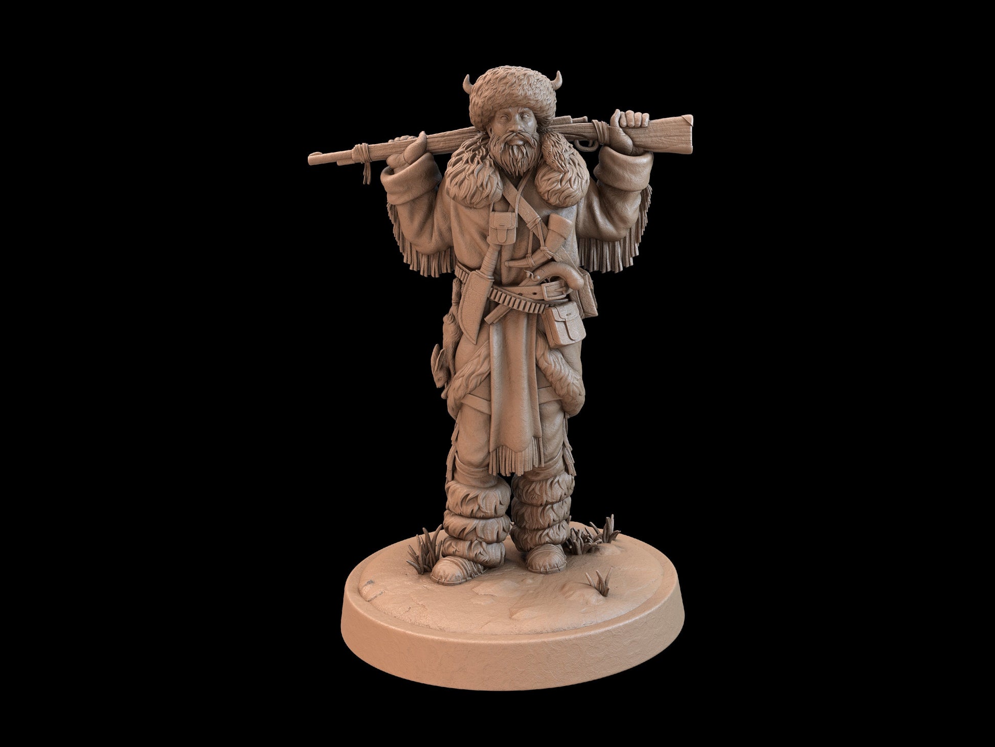 Mountain Man Miniature | Tabletop RPG Miniature | Dragon Trappers Lodge | Roleplaying 3D Printed Fantasy Mini - 3DPrintDen