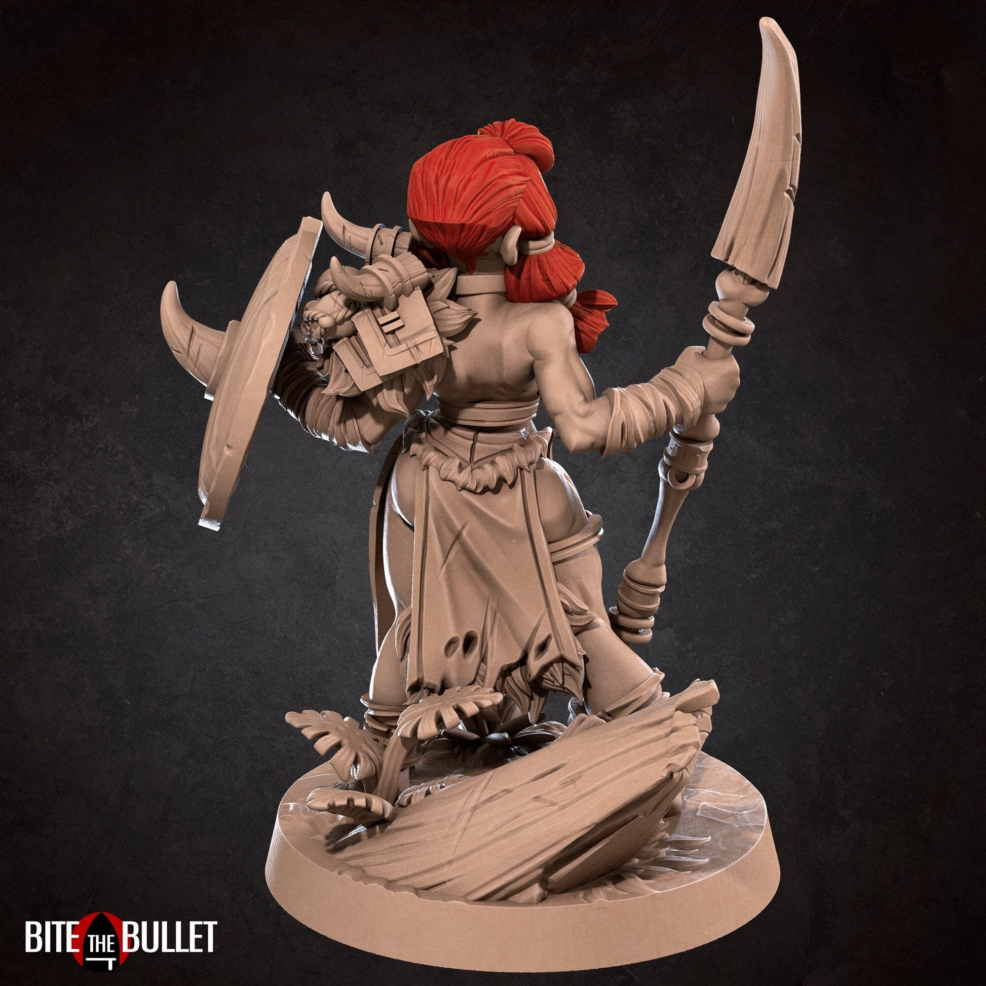 Female Dwarf Warrior Miniature, Volga | Tabletop RPG Miniature | Bite the Bullet | Roleplaying 3D Printed Fantasy Mini - 3DPrintDen