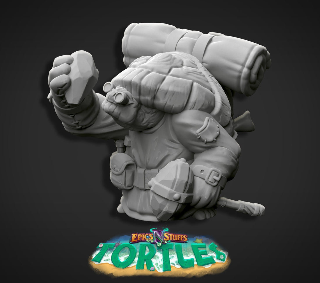 Tortle Artificer Miniature | Tabletop RPG Miniature | Epic 'N' Stuff | Roleplaying 3D Printed Fantasy Mini - 3DPrintDen