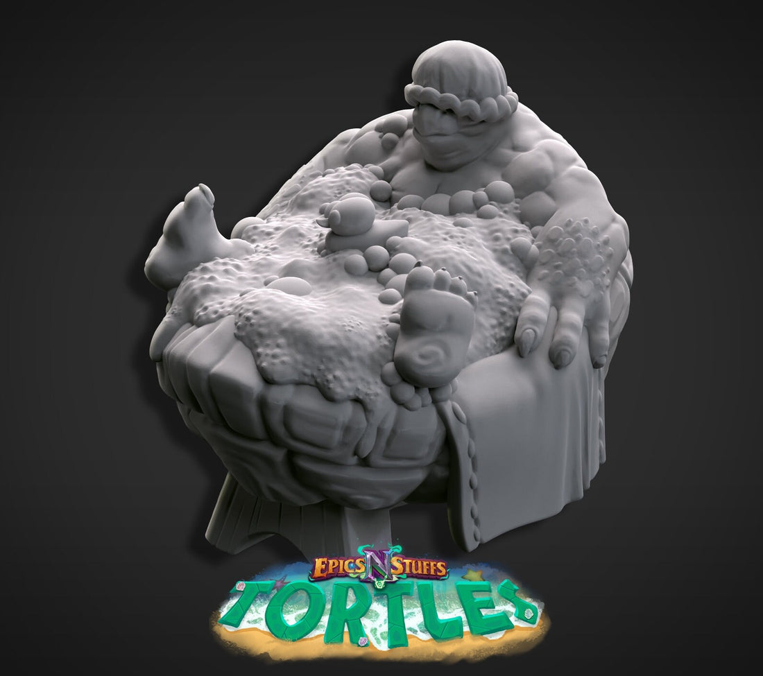 Tortle Relaxing Miniature | Tabletop RPG Miniature | Epic 'N' Stuff | Roleplaying 3D Printed Fantasy Mini - 3DPrintDen