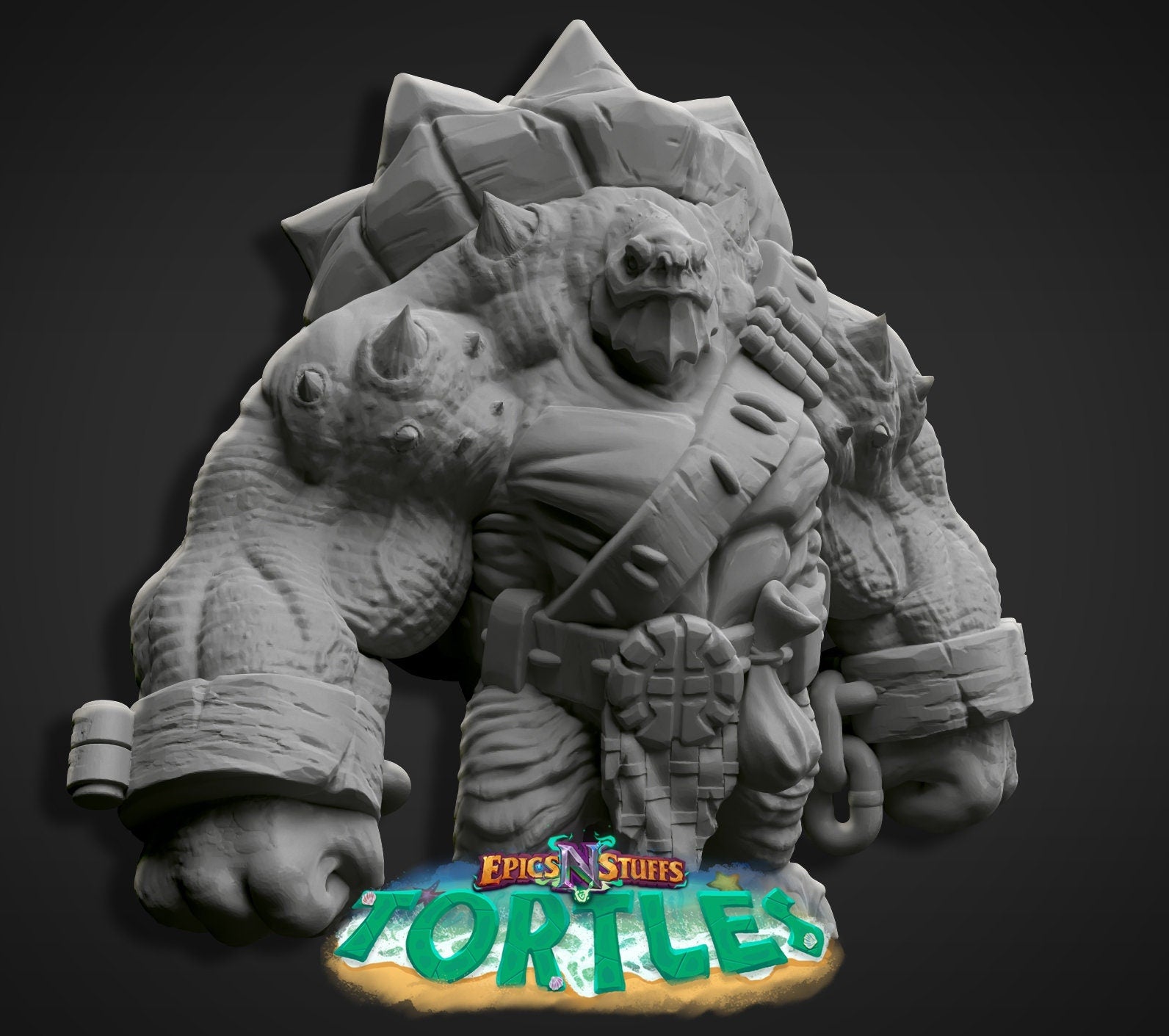 Tortle Brute Miniature | Tabletop RPG Miniature | Epic 'N' Stuff | Roleplaying 3D Printed Fantasy Mini - 3DPrintDen