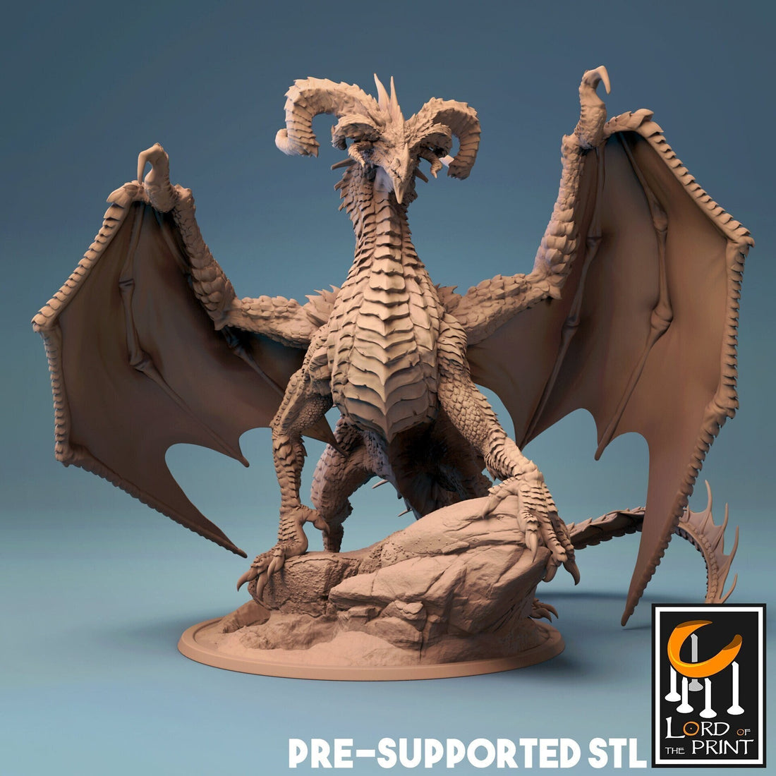 Ancient Black Dragon Miniature | Tabletop RPG Miniature | Rescale Miniature | Roleplaying 3D Printed Fantasy Mini - 3DPrintDen