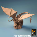 Young Black Dragon Miniature | Tabletop RPG Miniature | Rescale Miniature | Roleplaying 3D Printed Fantasy Mini - 3DPrintDen