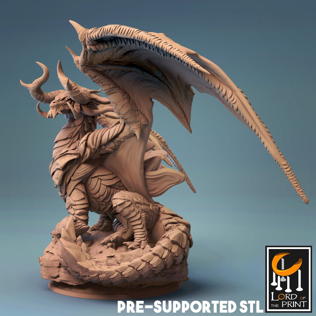 Ancient Cloud Dragon Miniature | Tabletop RPG Miniature | Rescale Miniature | Roleplaying 3D Printed Fantasy Mini - 3DPrintDen