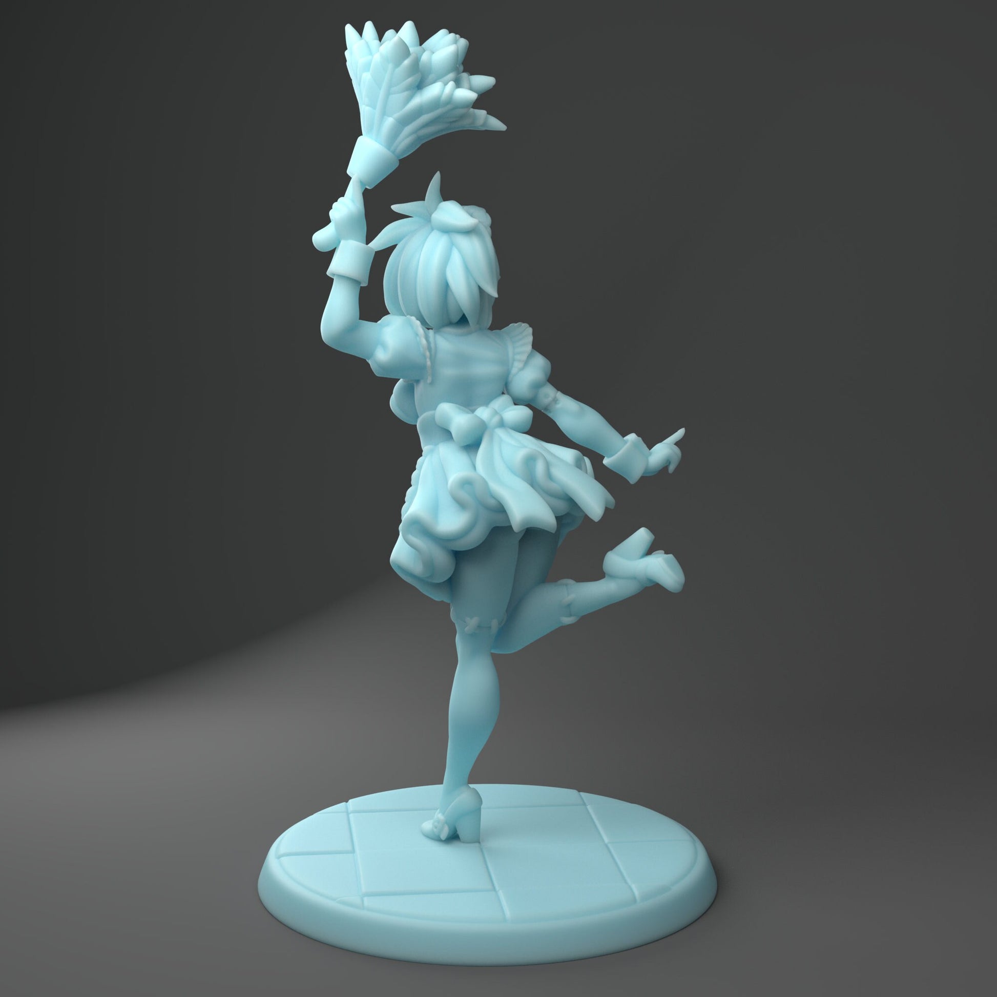 Maid Miniature, Zombietops | Twin Goddess Miniatures | Tabletop RPG Miniature | Roleplaying 3D Printed Fantasy Mini - 3DPrintDen