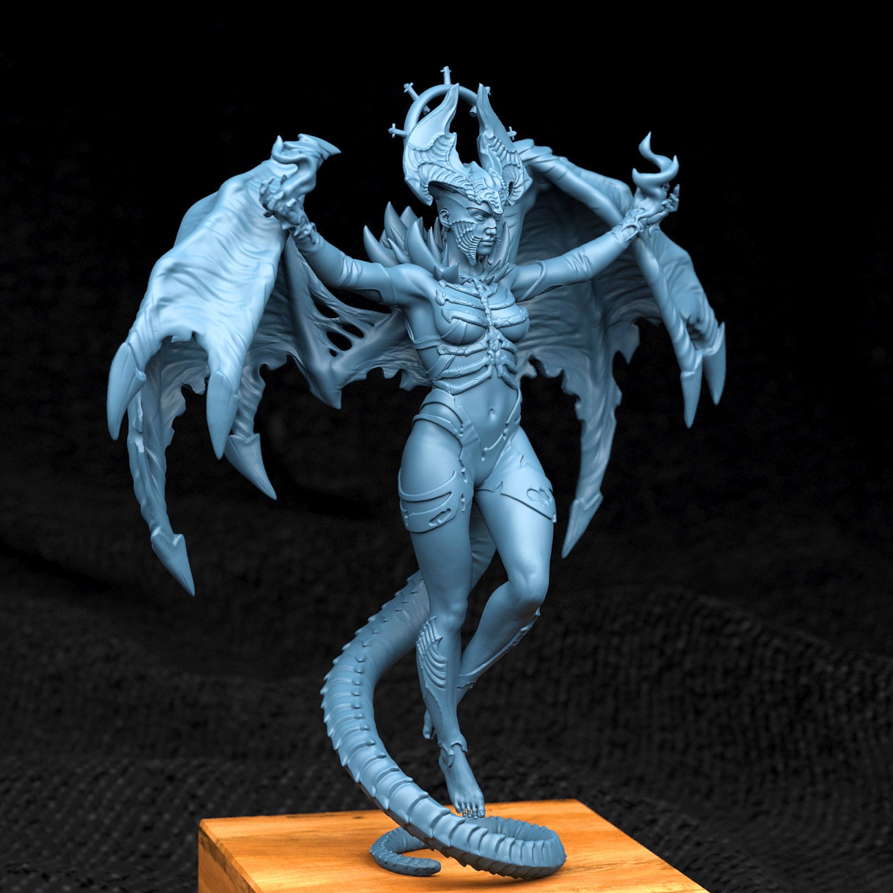 Necromancer Queen Miniature | Tabletop RPG Miniature | Creature Armory | Roleplaying 3D Printed Fantasy Mini - 3DPrintDen