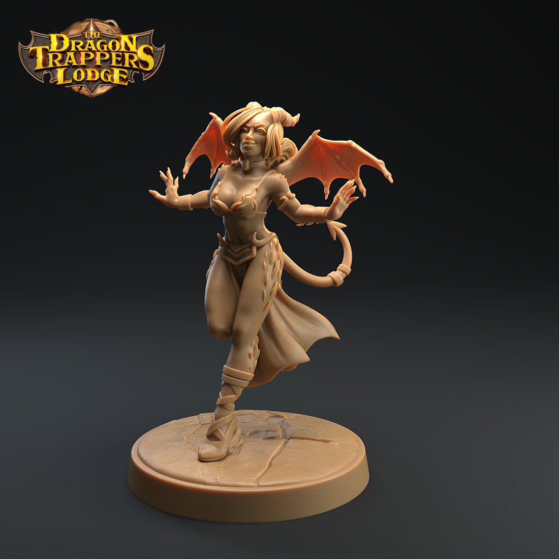 Succubus Miniature | Tabletop RPG Miniature | Dragon Trappers Lodge | Roleplaying 3D Printed Fantasy Mini - 3DPrintDen