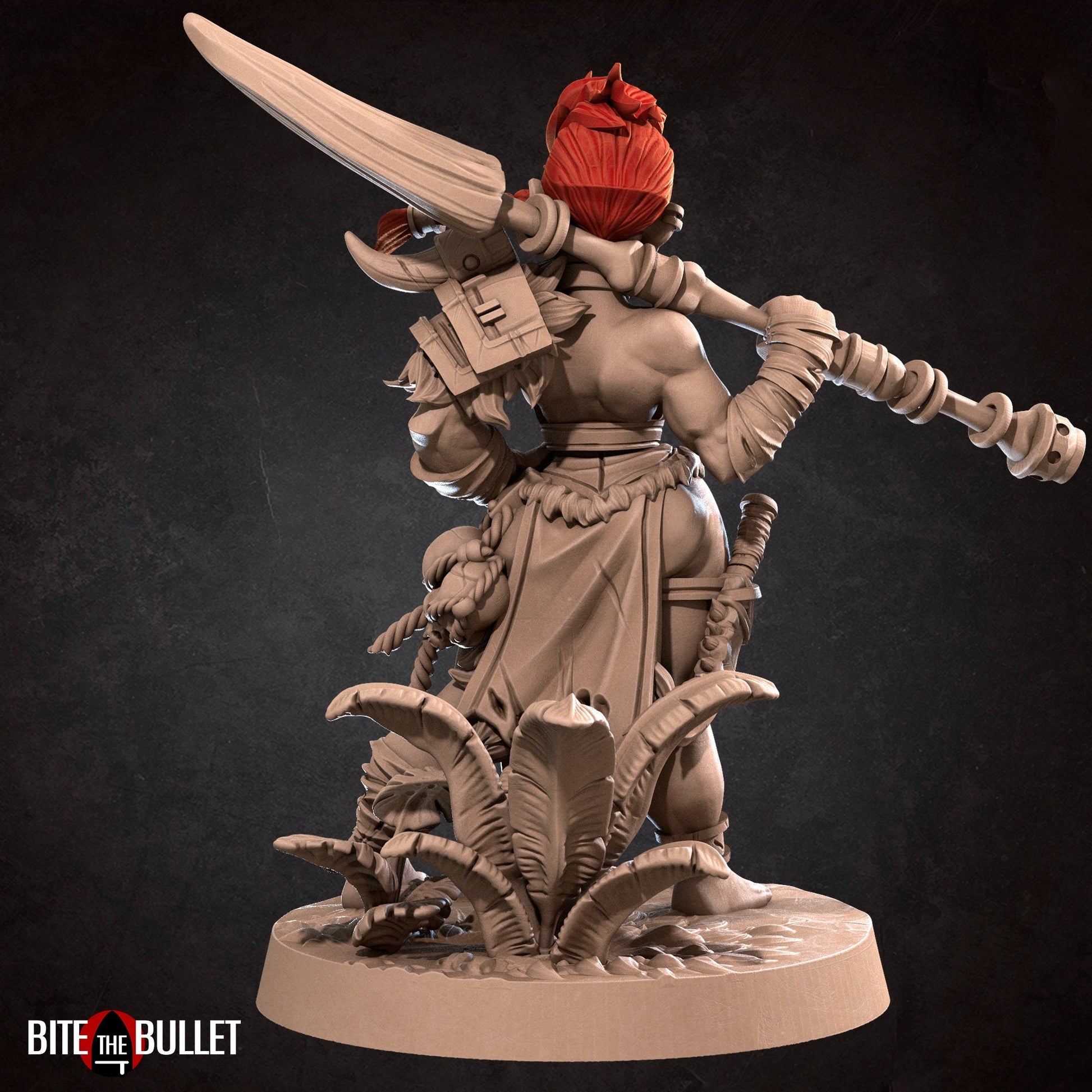 Female Dwarf Warrior Miniature, Olga | Tabletop RPG Miniature | Bite the Bullet | Roleplaying 3D Printed Fantasy Mini - 3DPrintDen