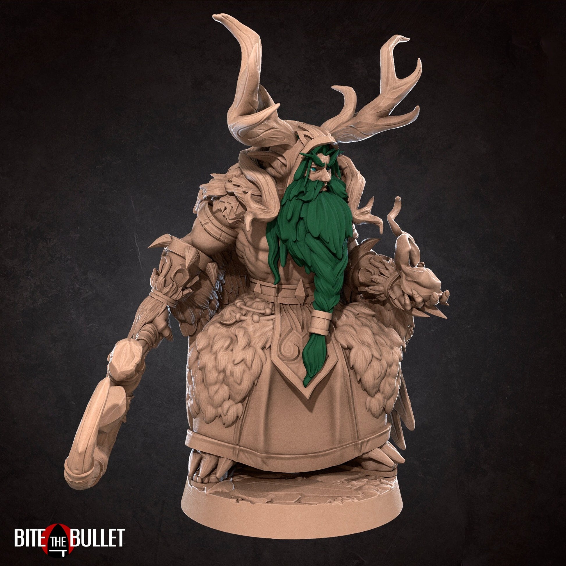 Night Elf Archdruid Miniature, Teladrius | Tabletop RPG Miniature | Bite the Bullet | Roleplaying 3D Printed Fantasy Mini - 3DPrintDen