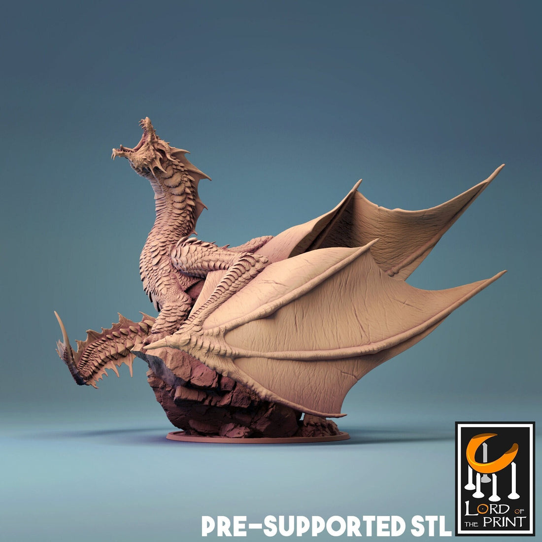 Adult Brine Dragon Miniature | Tabletop RPG Miniature | Rescale Miniature | Roleplaying 3D Printed Fantasy Mini - 3DPrintDen