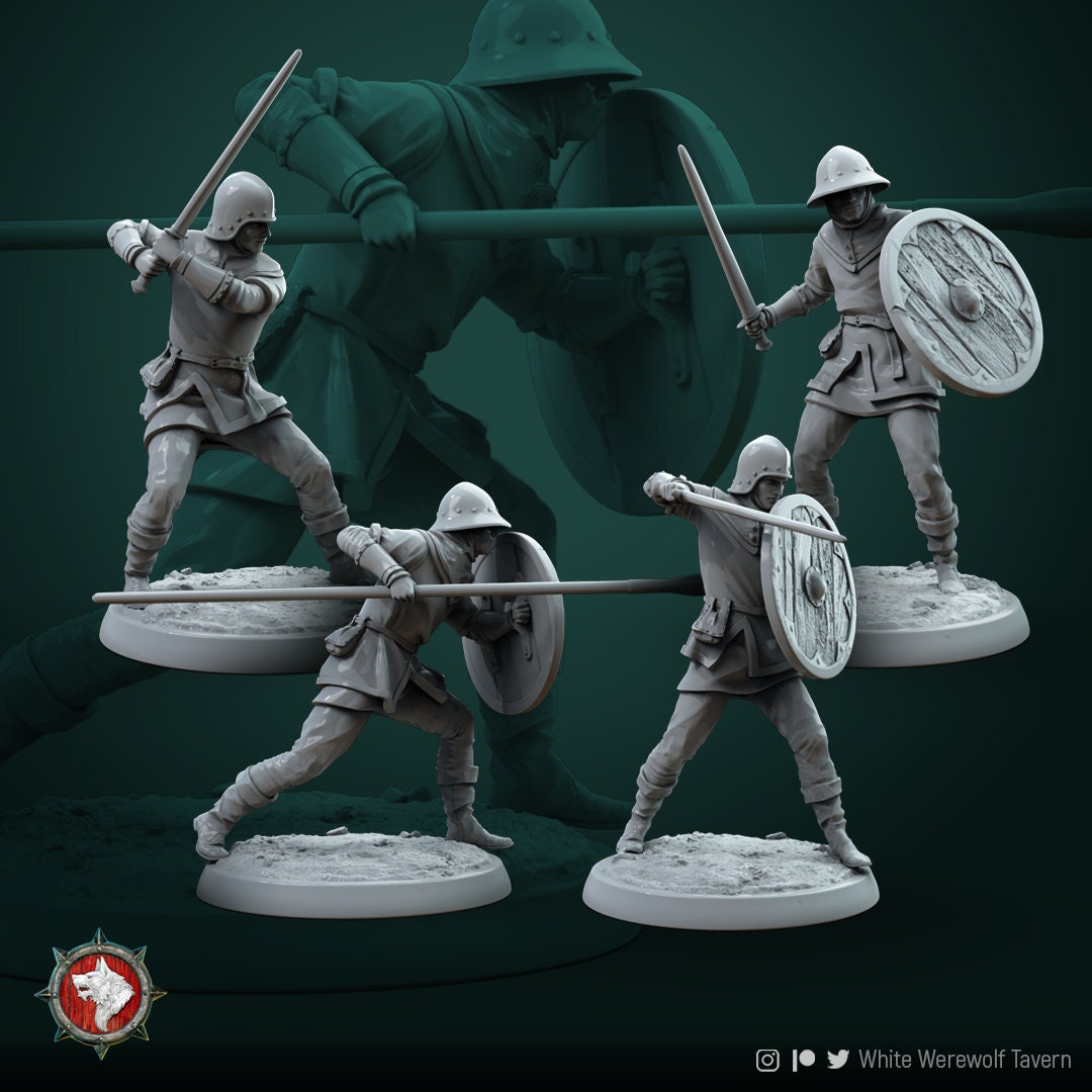 Militia Miniature | Tabletop RPG Miniature | White Werewolf Tavern | Roleplaying 3D Printed Fantasy Mini - 3DPrintDen