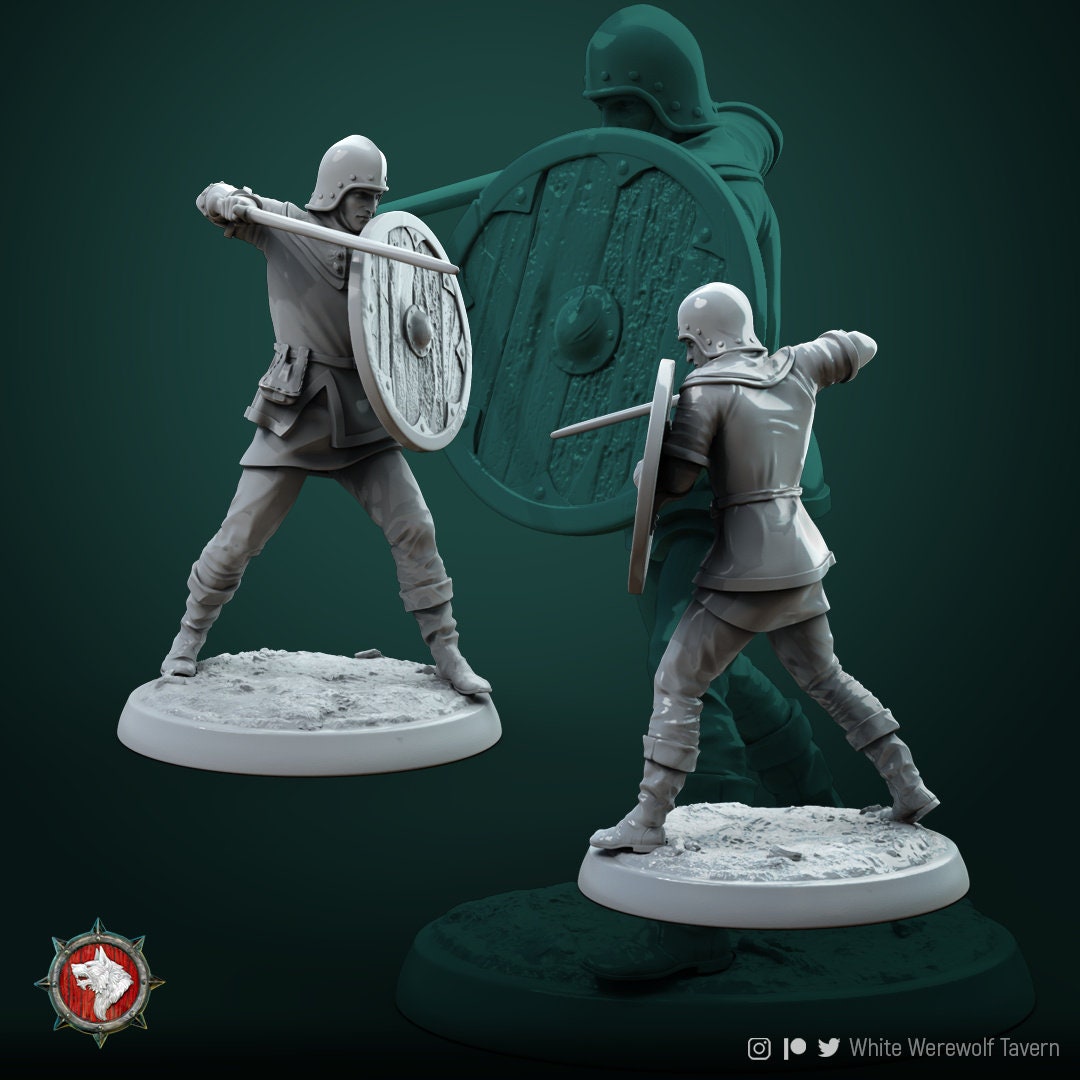 Militia Miniature | Tabletop RPG Miniature | White Werewolf Tavern | Roleplaying 3D Printed Fantasy Mini - 3DPrintDen