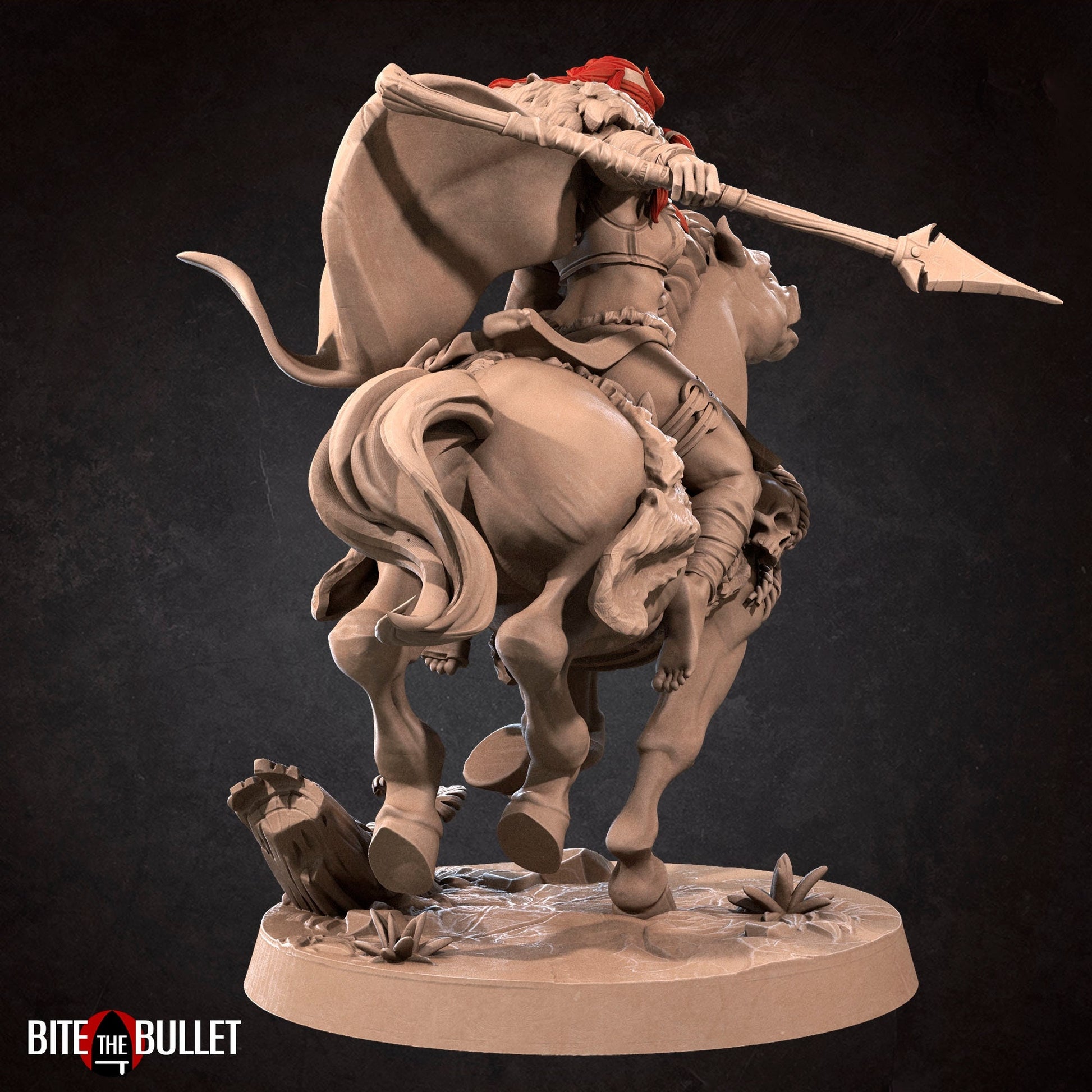 Amazon Queen Rider Miniature, Anira | Tabletop RPG Miniature | Bite the Bullet | Roleplaying 3D Printed Fantasy Mini - 3DPrintDen