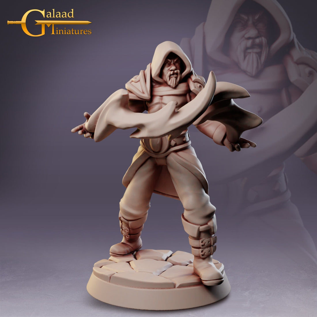 Sorcerer Miniature | Tabletop RPG Miniature | Galaad Miniatures | Roleplaying 3D Printed Fantasy Mini - 3DPrintDen