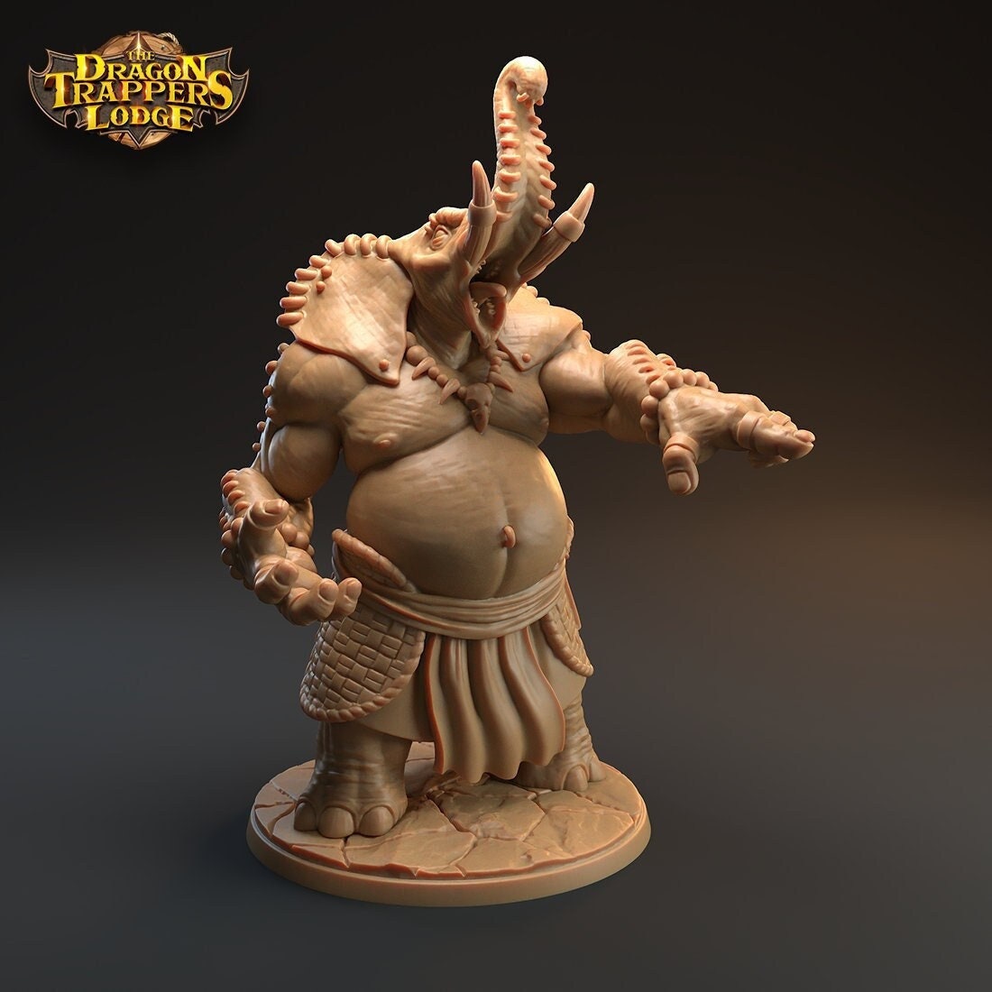 Loxodon Fighter Miniature, Ajuge | Tabletop RPG Miniature | Dragon Trappers Lodge | Roleplaying 3D Printed Fantasy Mini - 3DPrintDen